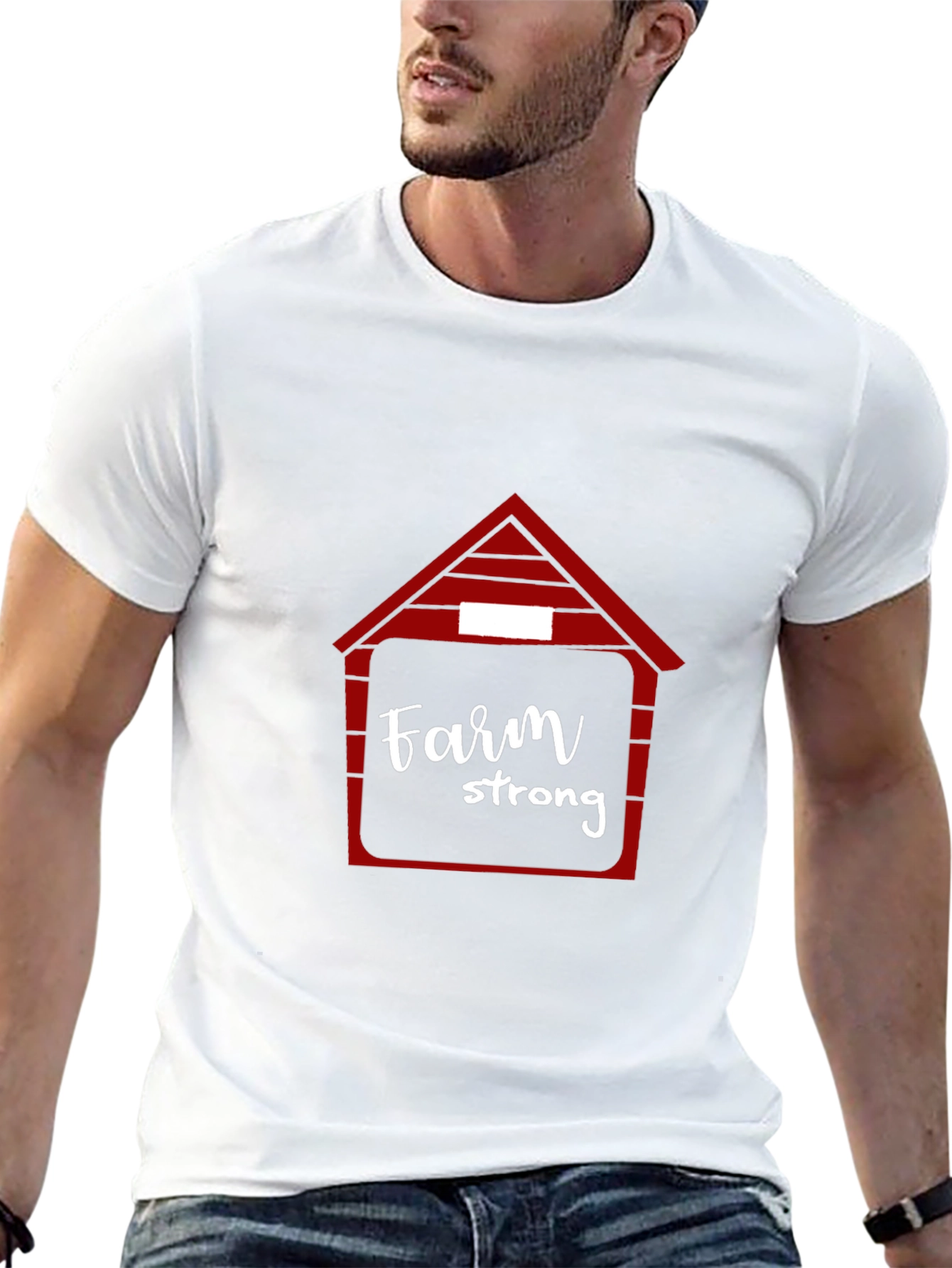 Farm Strong Graphic Tee - Black Crew Neck T-Shirt