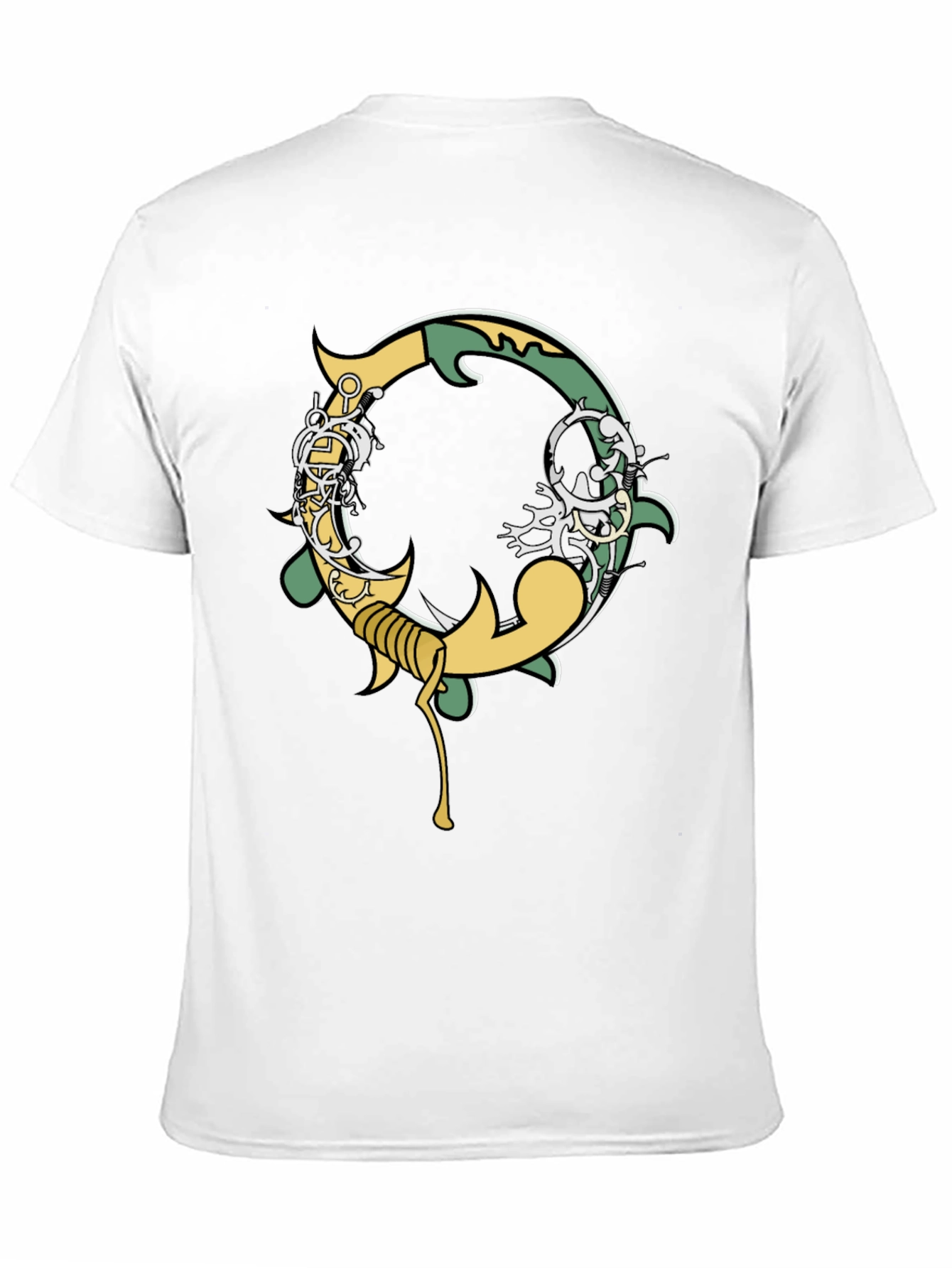 Black Graphic Tee - Ornate Initial O Design
