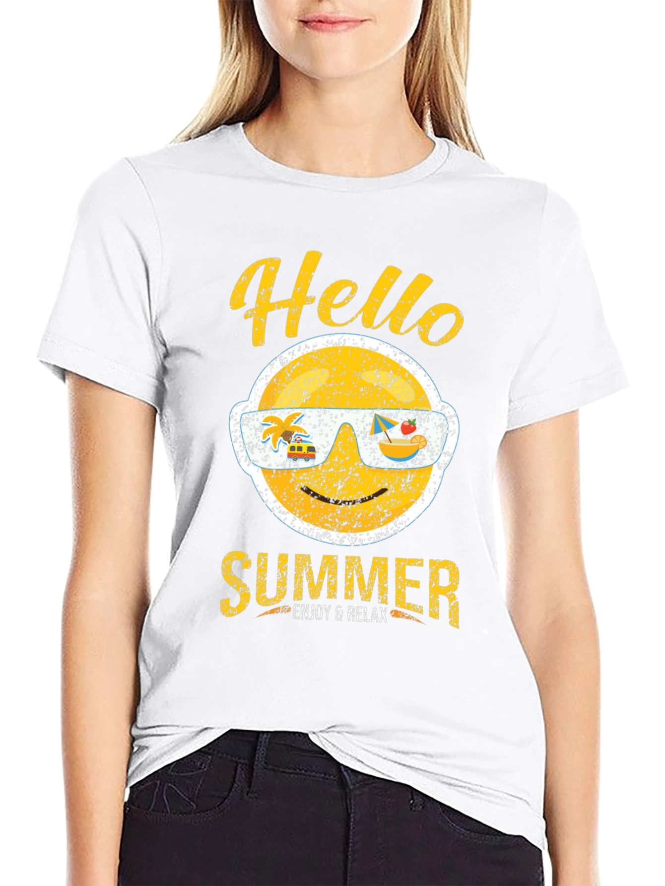 Hello Summer Graphic T-Shirt - Enjoy & Relax
