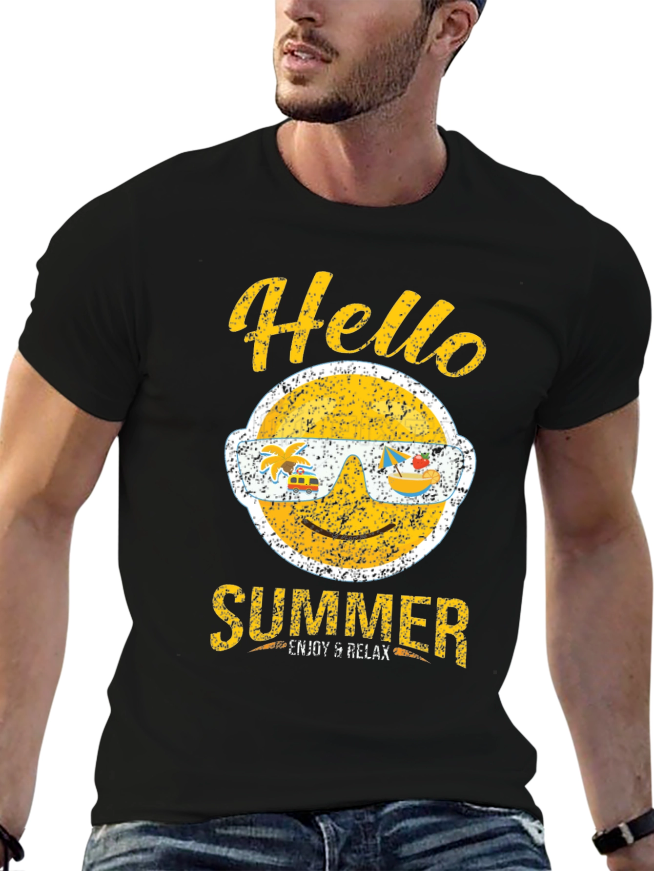 Hello Summer Graphic T-Shirt - Enjoy & Relax