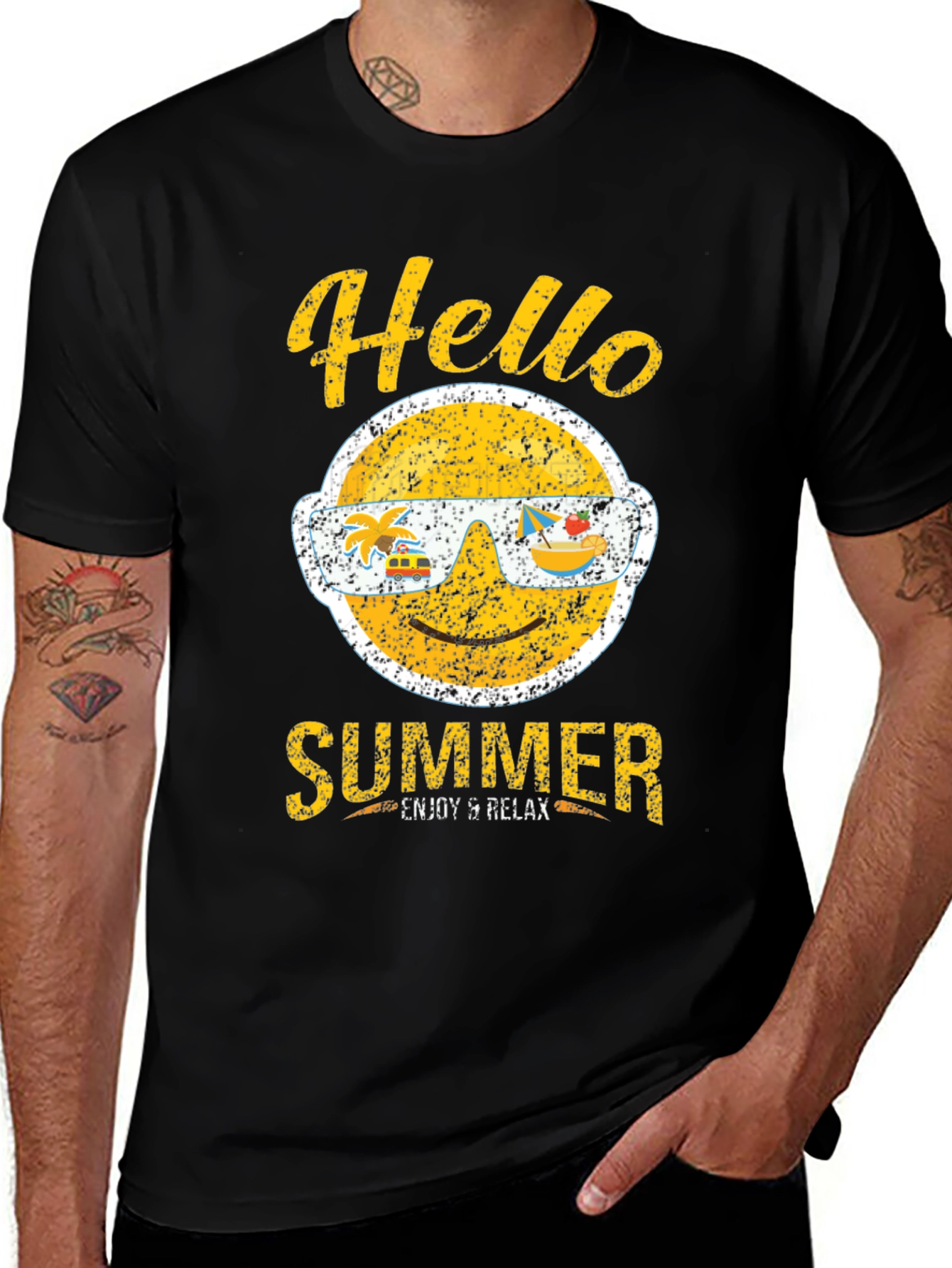 Hello Summer Graphic T-Shirt - Enjoy & Relax