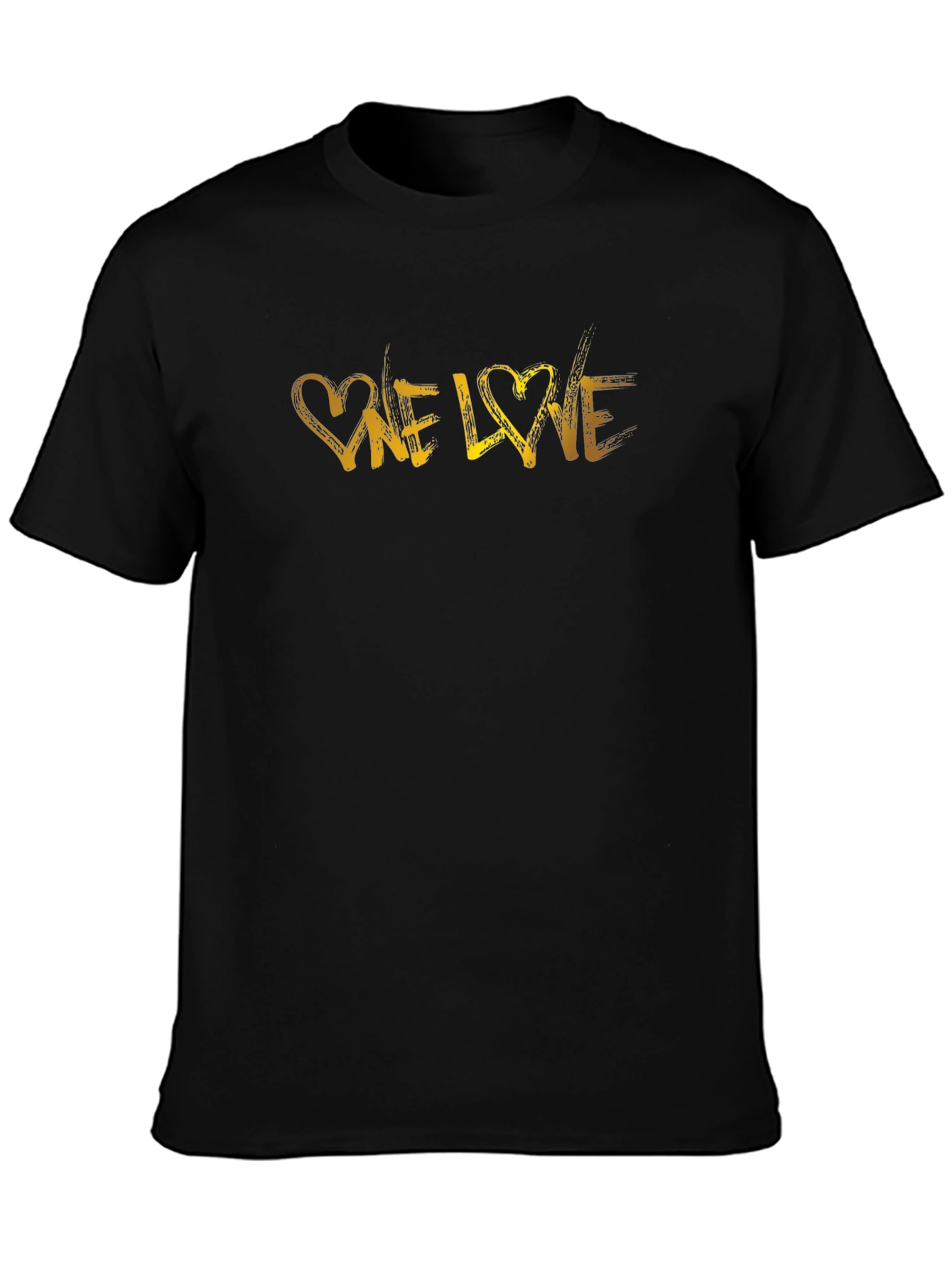 One Love Graphic Print Black T-Shirt
