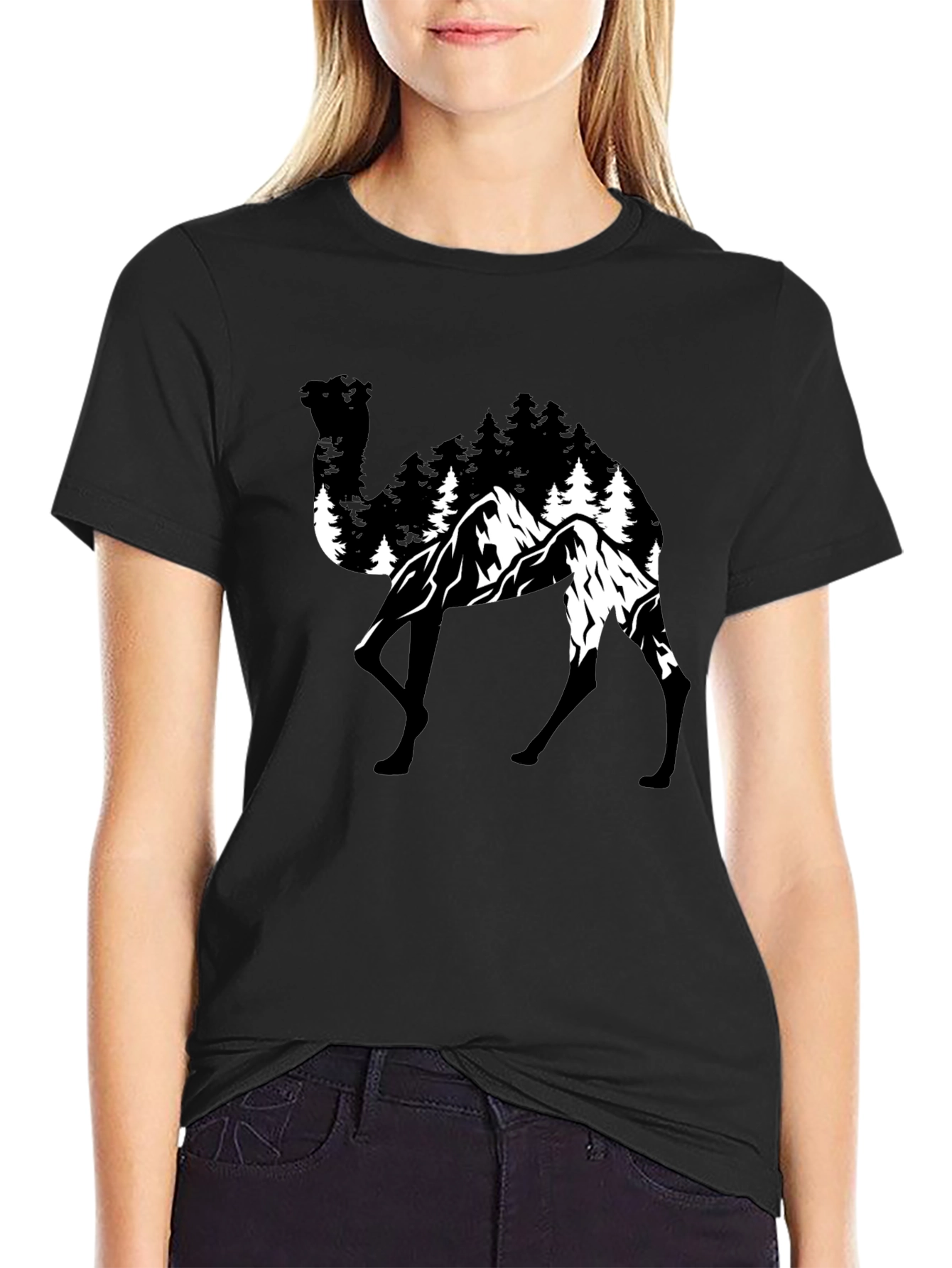 Camel Mountain T-Shirt - Nature Graphic Tee