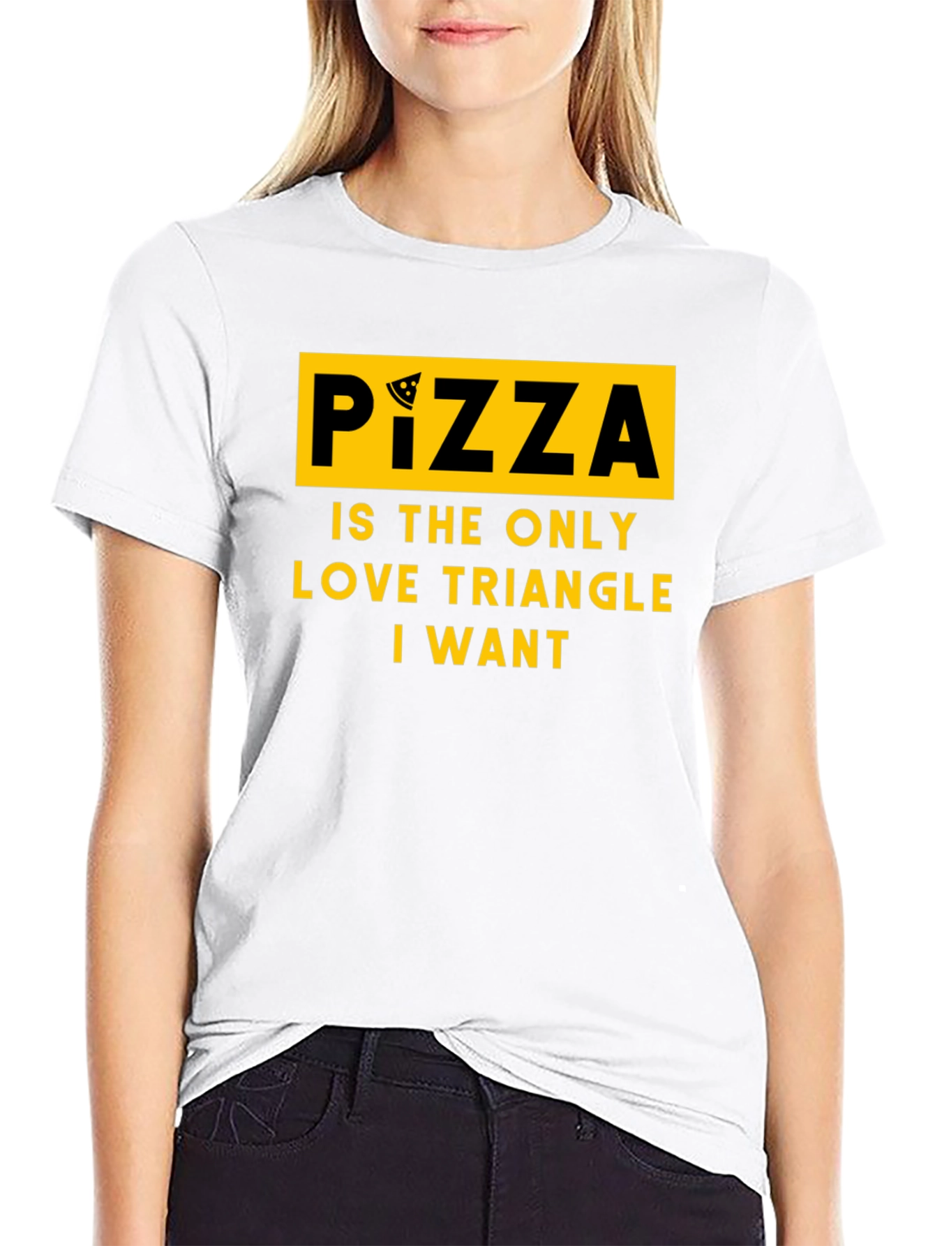 Pizza Love Triangle Graphic T-Shirt -  Funny Foodie Tee