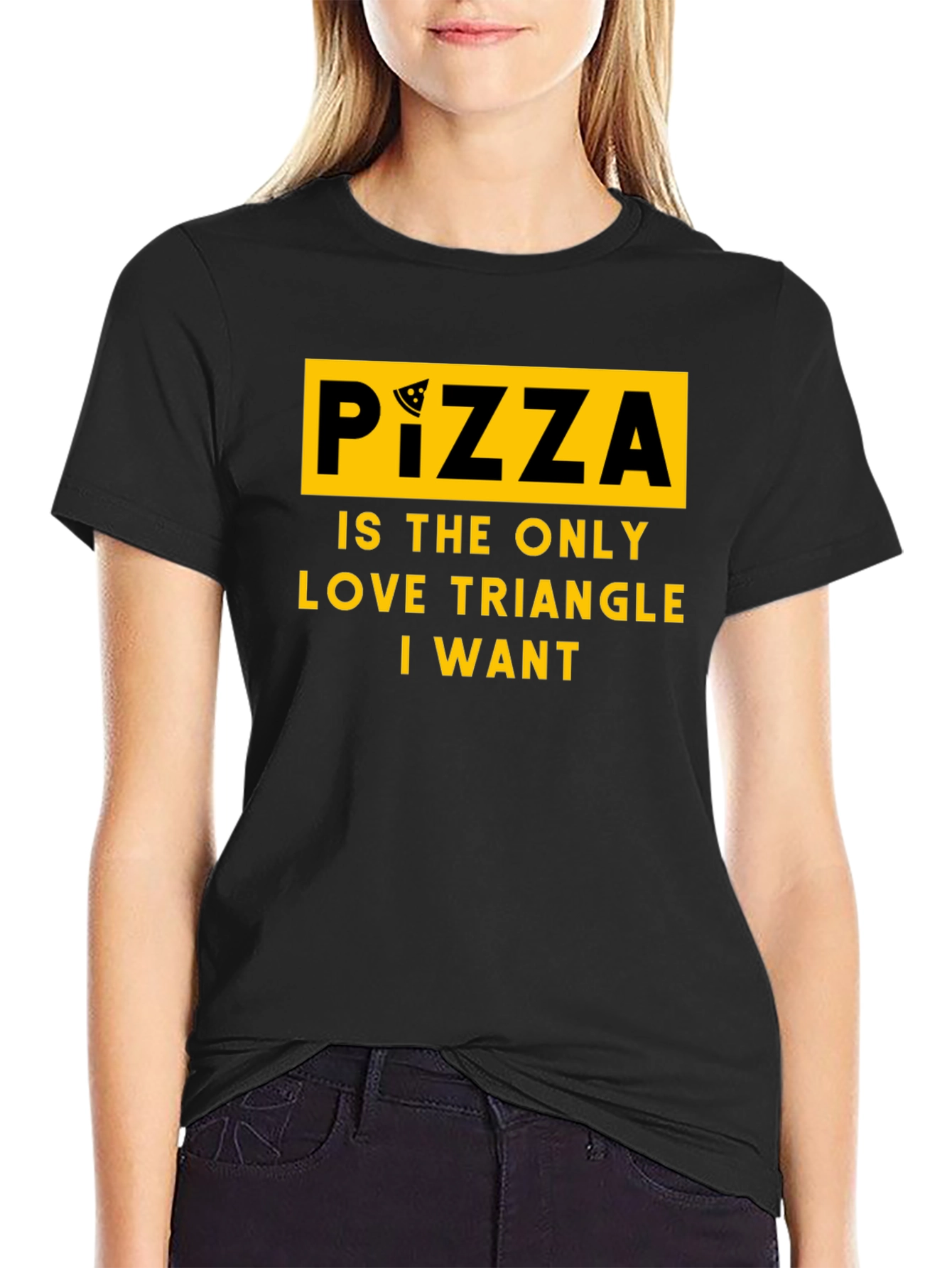 Pizza Love Triangle Graphic T-Shirt -  Funny Foodie Tee