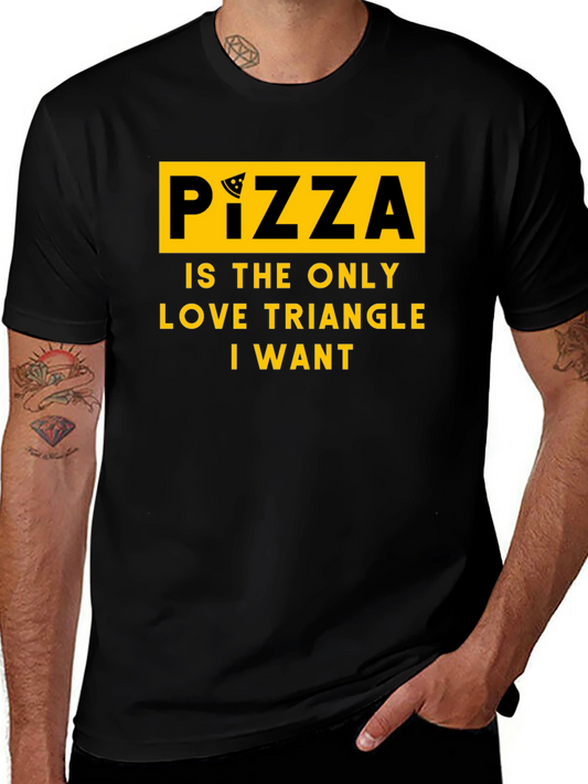 Pizza Love Triangle Graphic T-Shirt -  Funny Foodie Tee