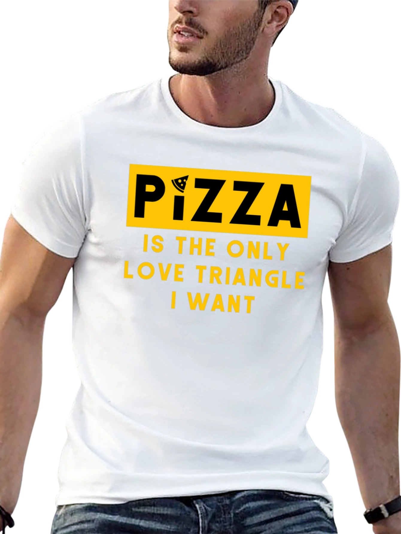 Pizza Love Triangle Graphic T-Shirt -  Funny Foodie Tee