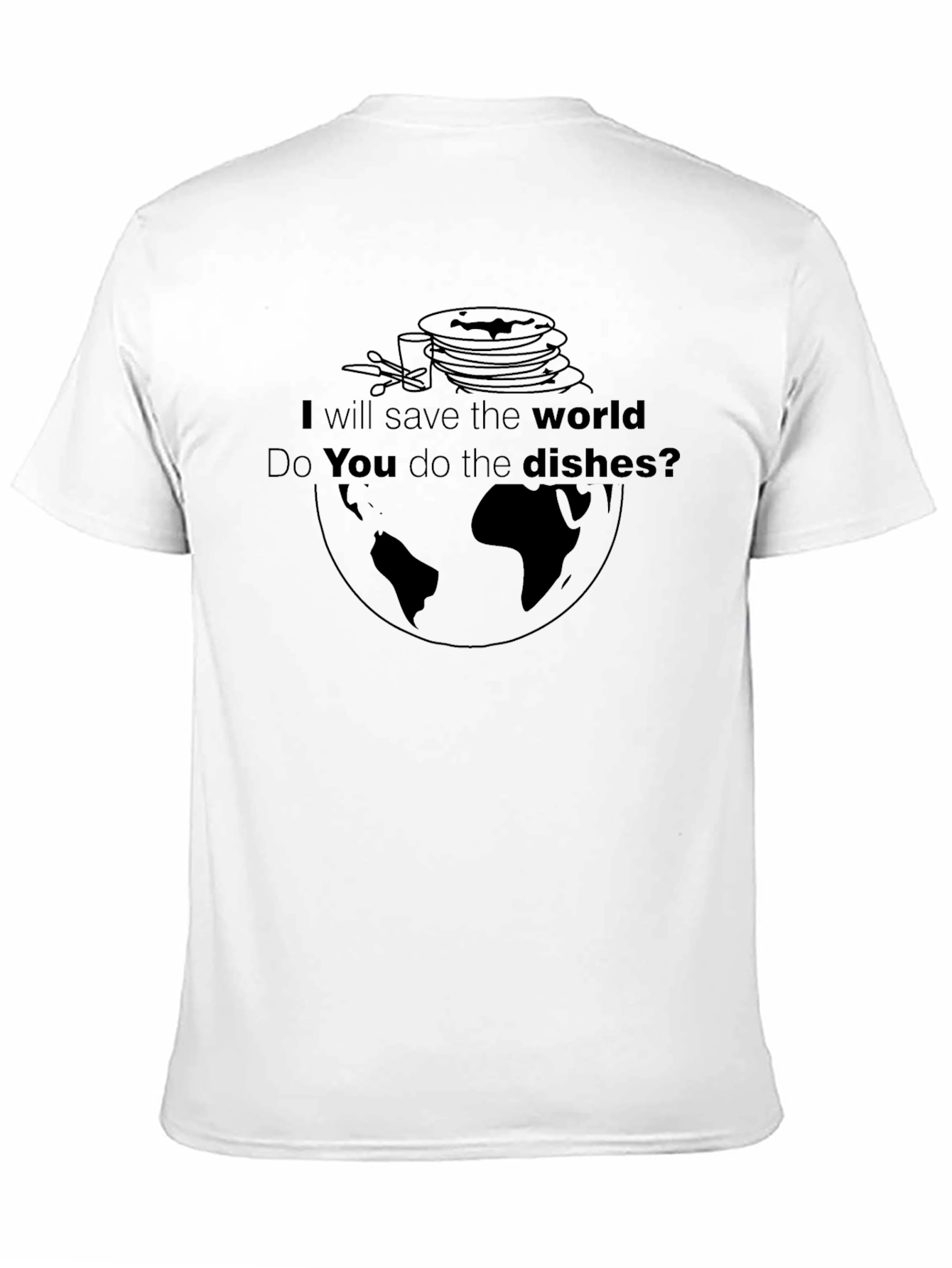 Save The World Do The Dishes Black T-Shirt