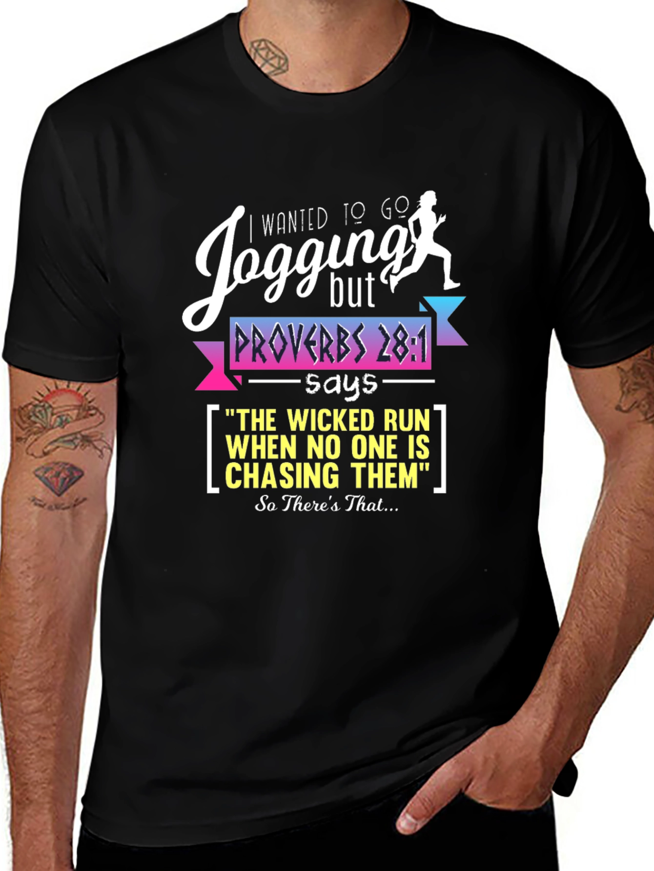 Jogging Proverbs Graphic T-Shirt