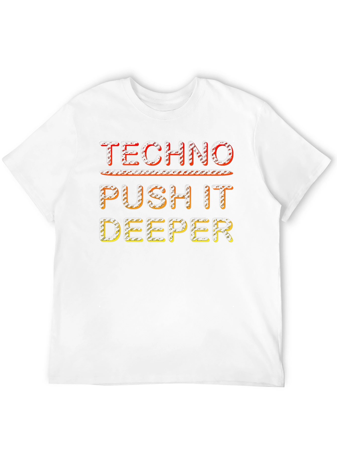 Techno Push It Deeper Black Graphic Tee
