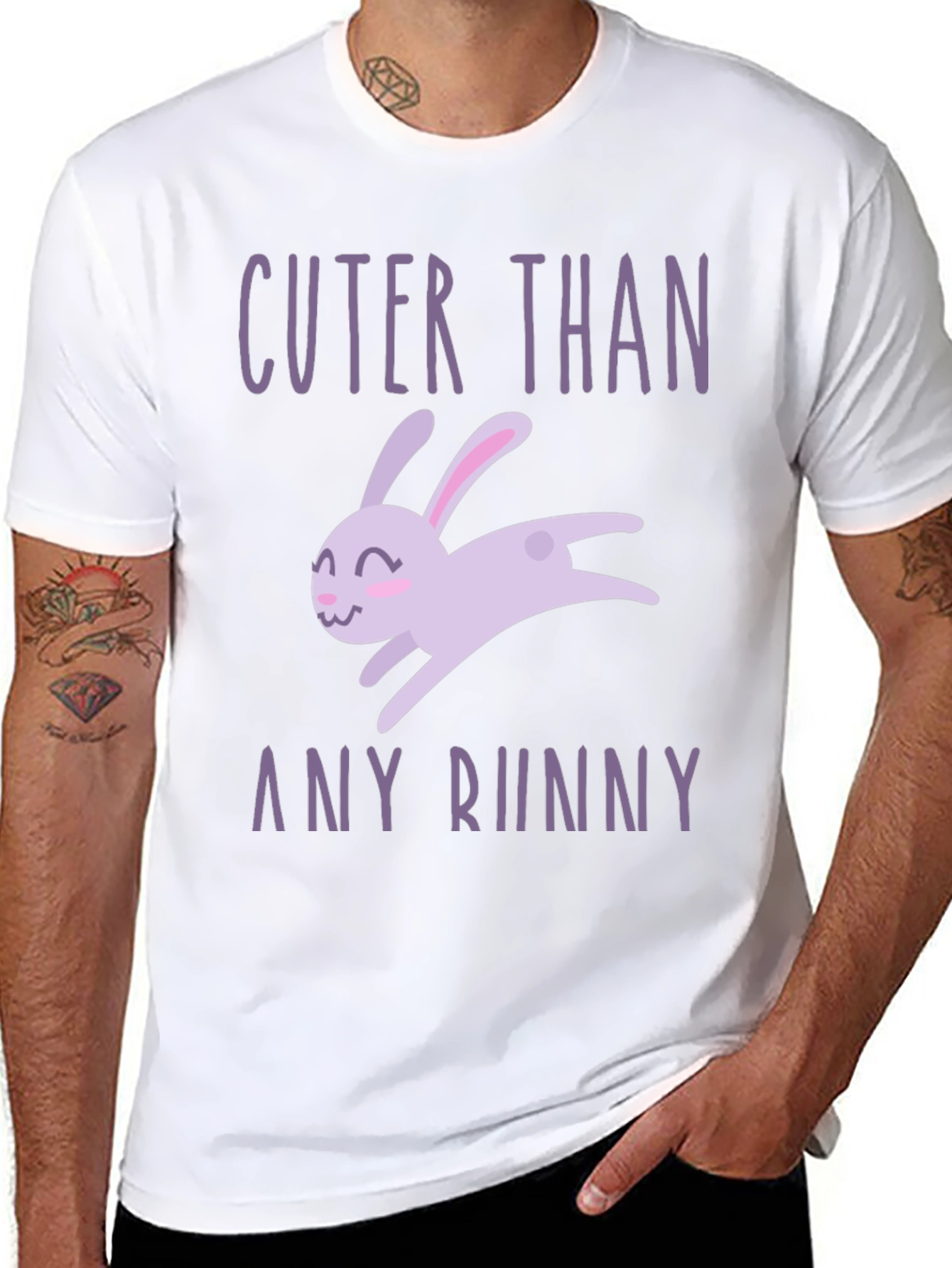 Cuter Than Any Bunny Black Graphic T-Shirt