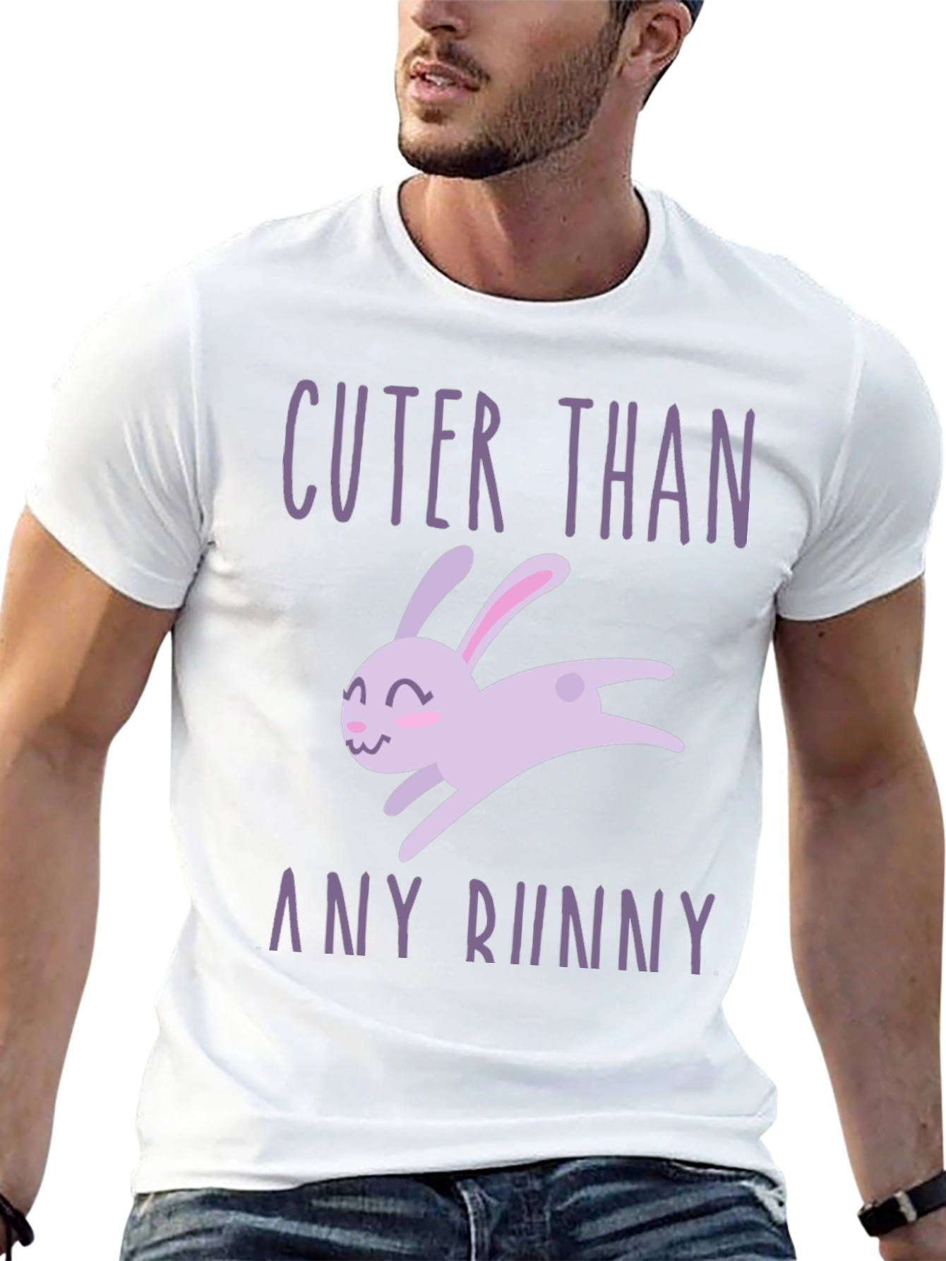 Cuter Than Any Bunny Black Graphic T-Shirt