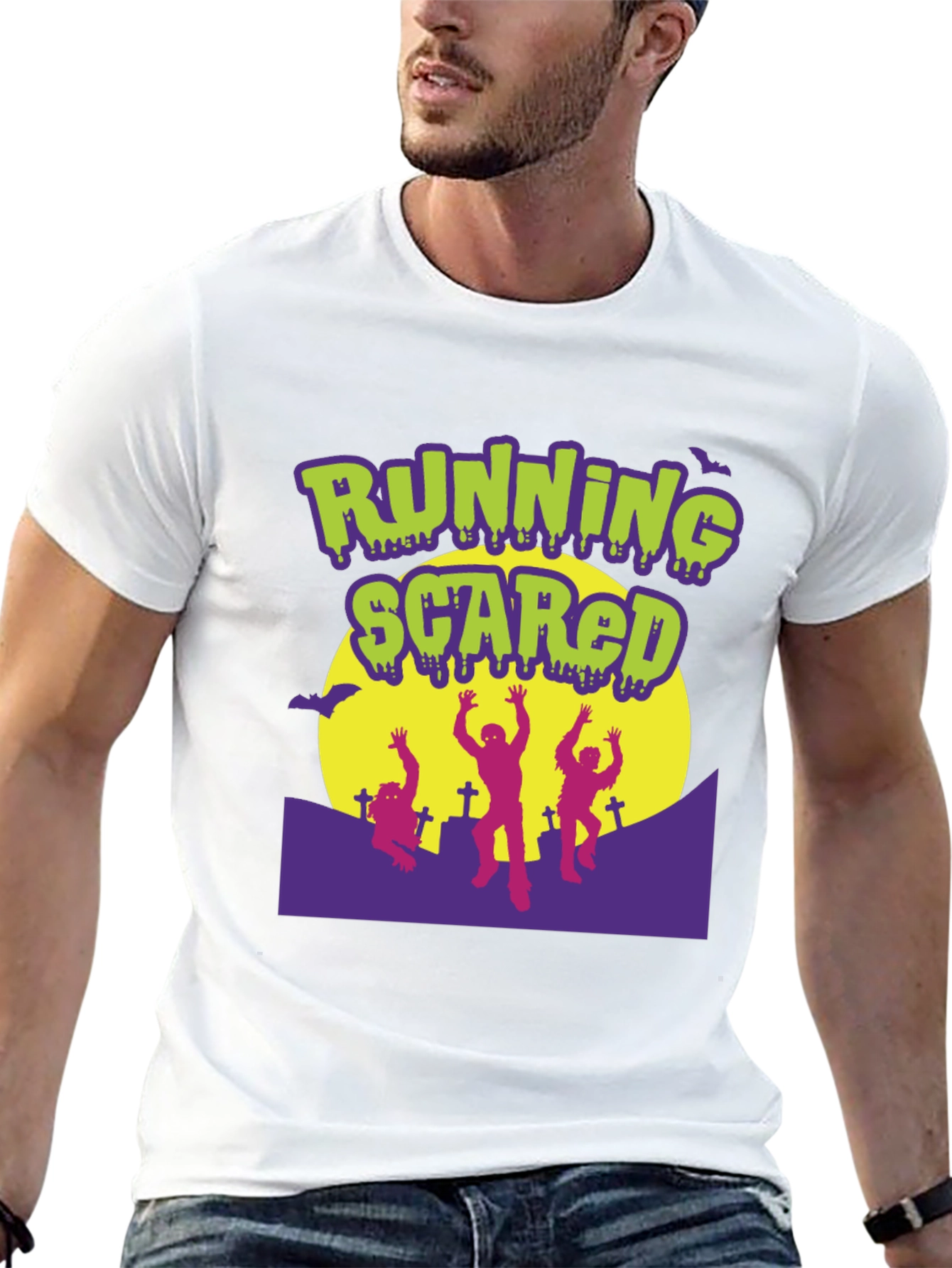 Running Scared Zombie Halloween T-Shirt