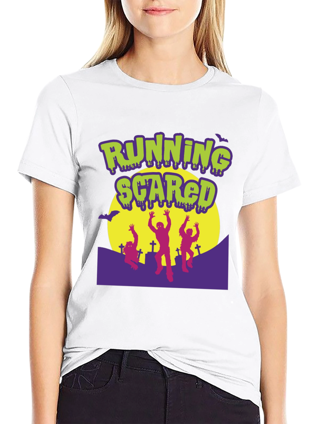 Running Scared Zombie Halloween T-Shirt