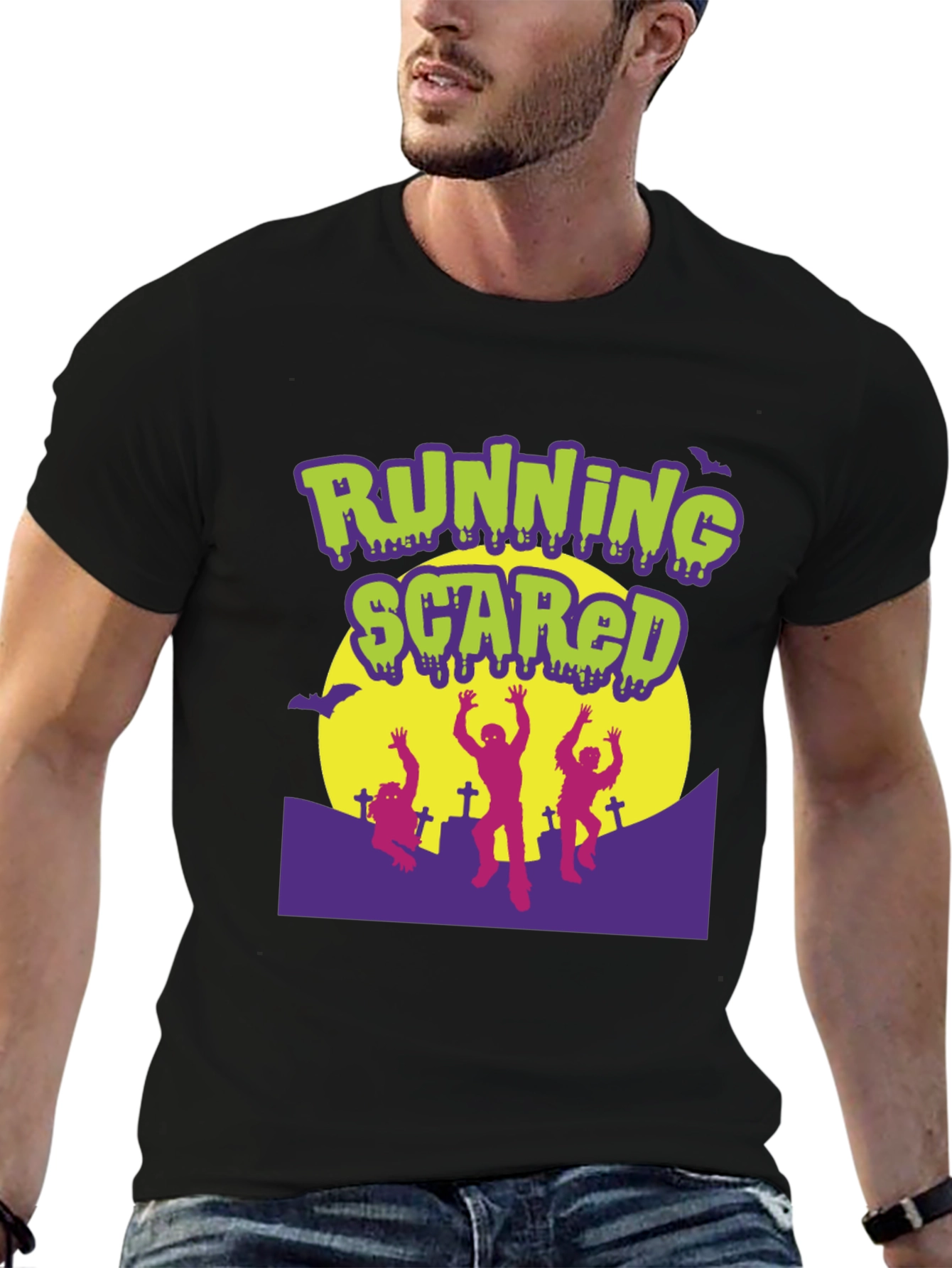 Running Scared Zombie Halloween T-Shirt