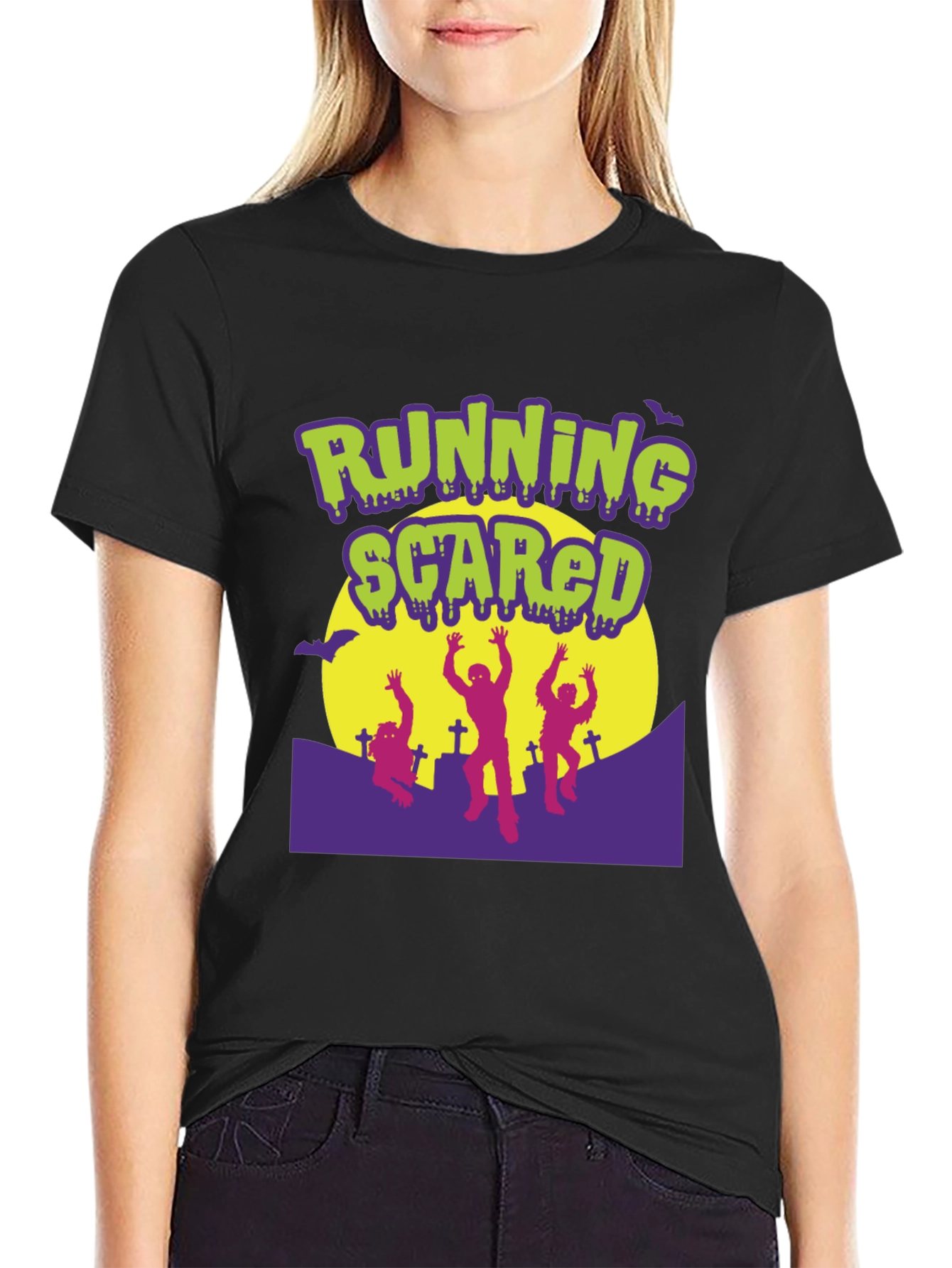 Running Scared Zombie Halloween T-Shirt