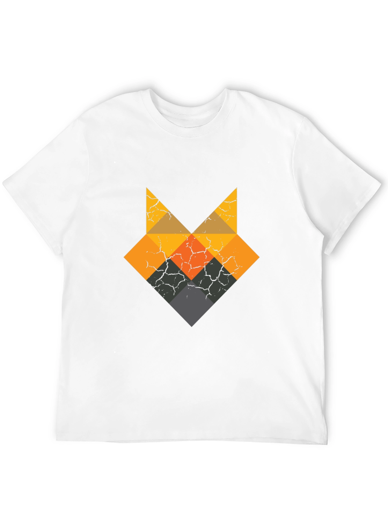 Geometric Fox Head Black T-Shirt