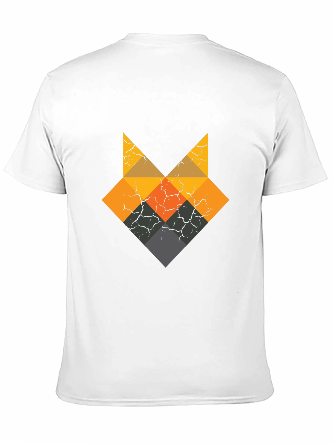 Geometric Fox Head Black T-Shirt
