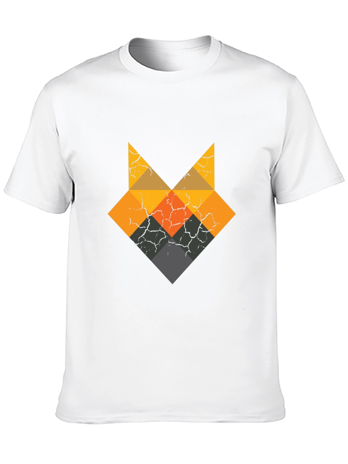 Geometric Fox Head Black T-Shirt