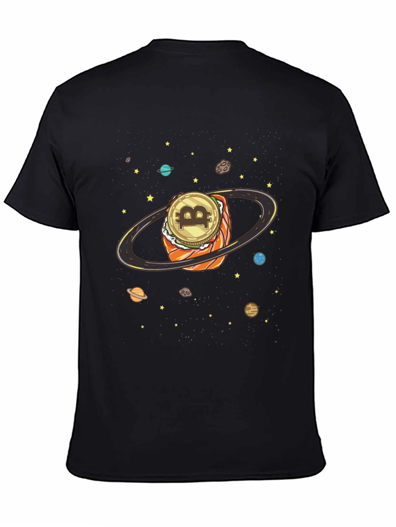 Bitcoin Sushi Planet Graphic T-Shirt
