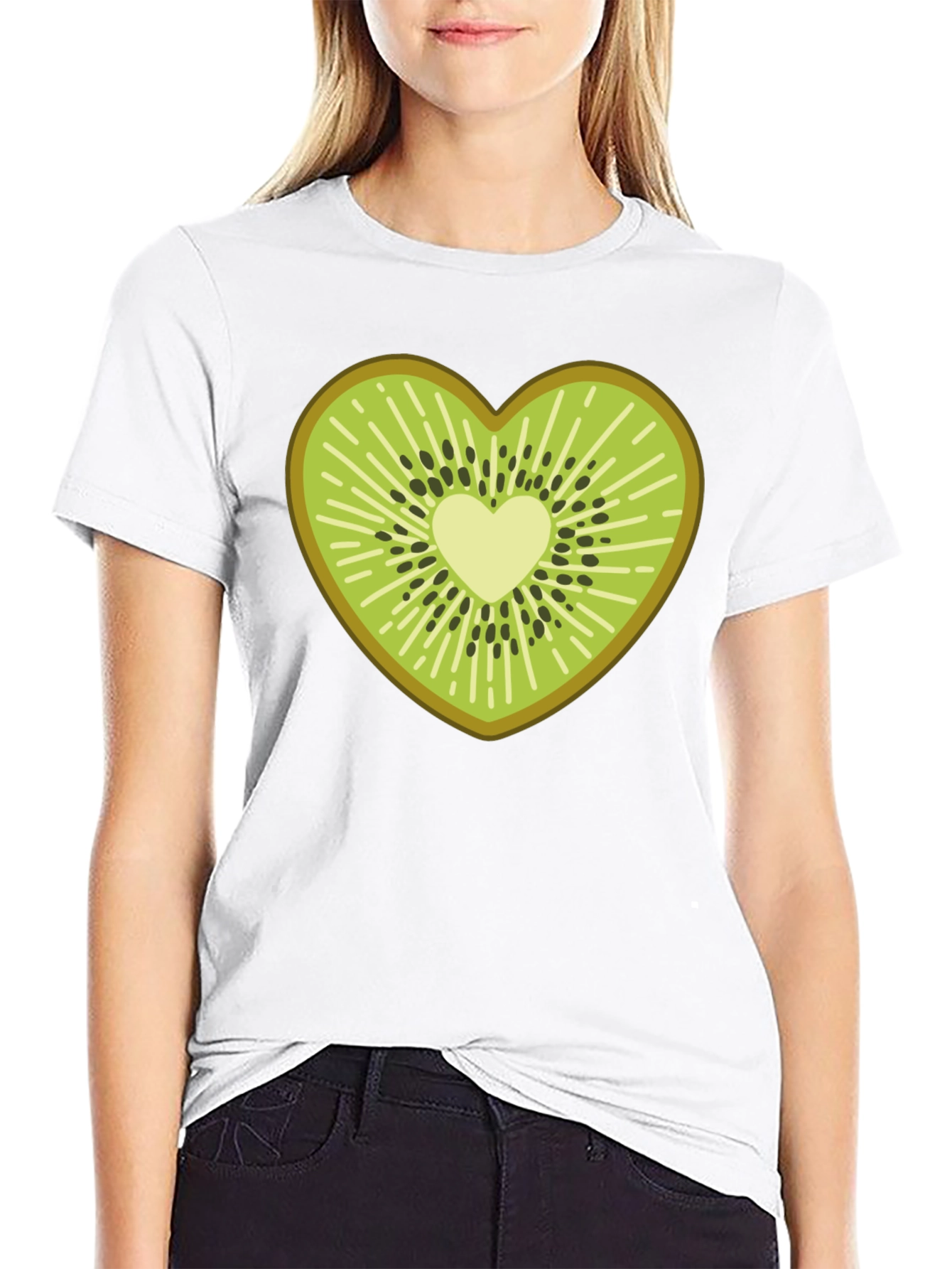 Kiwi Heart T-Shirt - Fruit Lover Tee