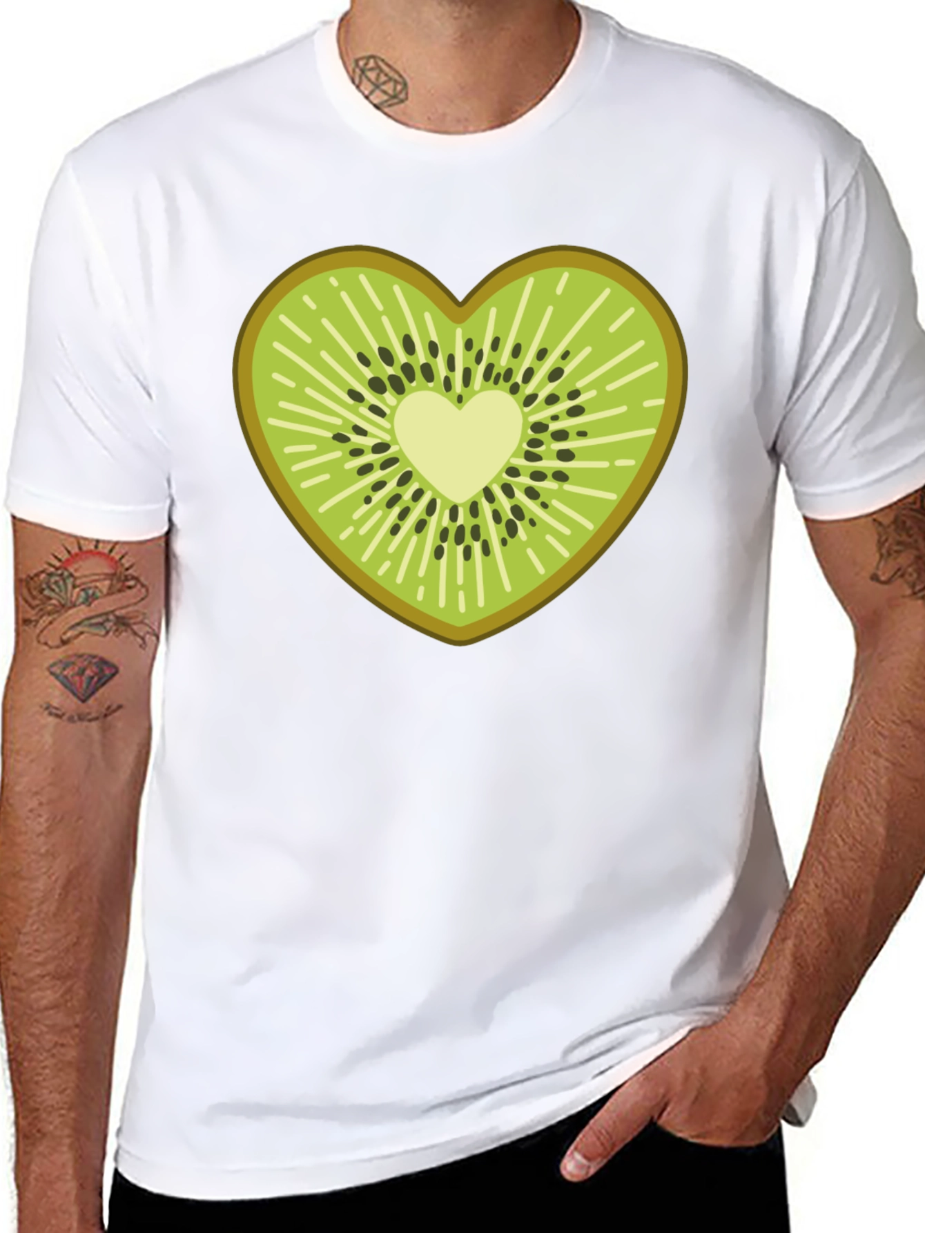 Kiwi Heart T-Shirt - Fruit Lover Tee