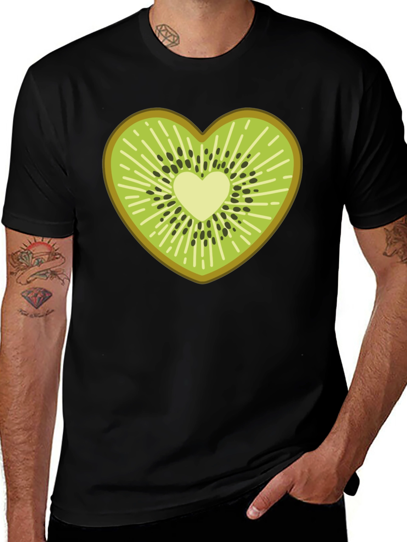 Kiwi Heart T-Shirt - Fruit Lover Tee