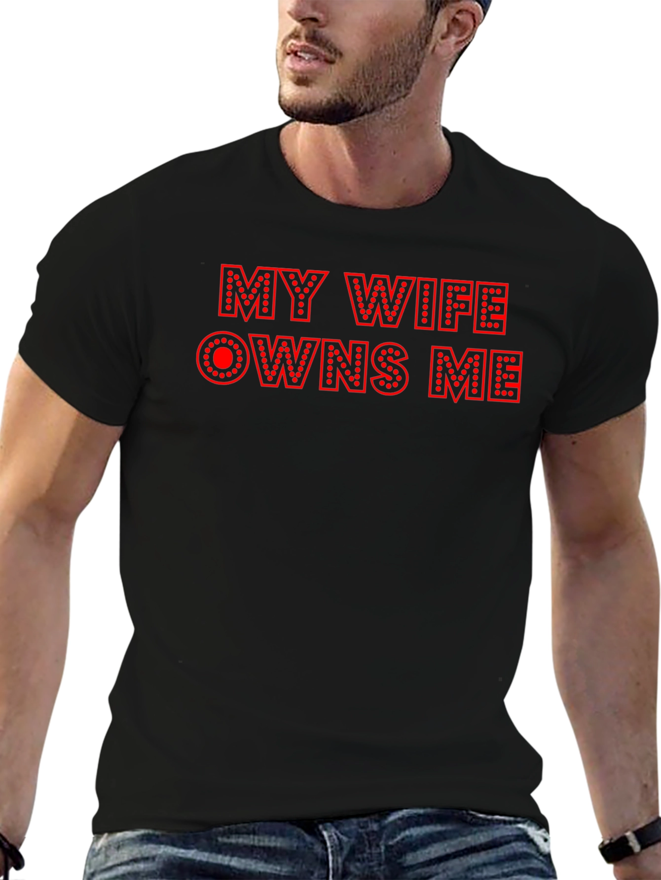Funny My Wife Owns Me Graphic Tee