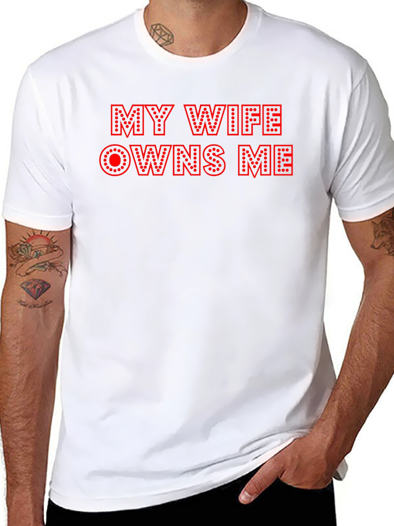 Funny My Wife Owns Me Graphic Tee