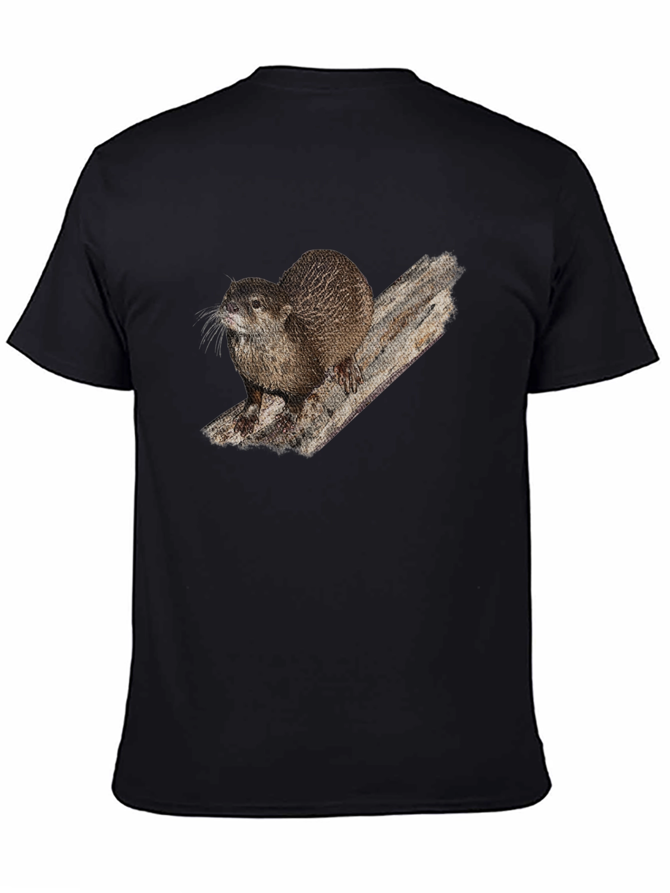 Otter Graphic Print Black T-Shirt