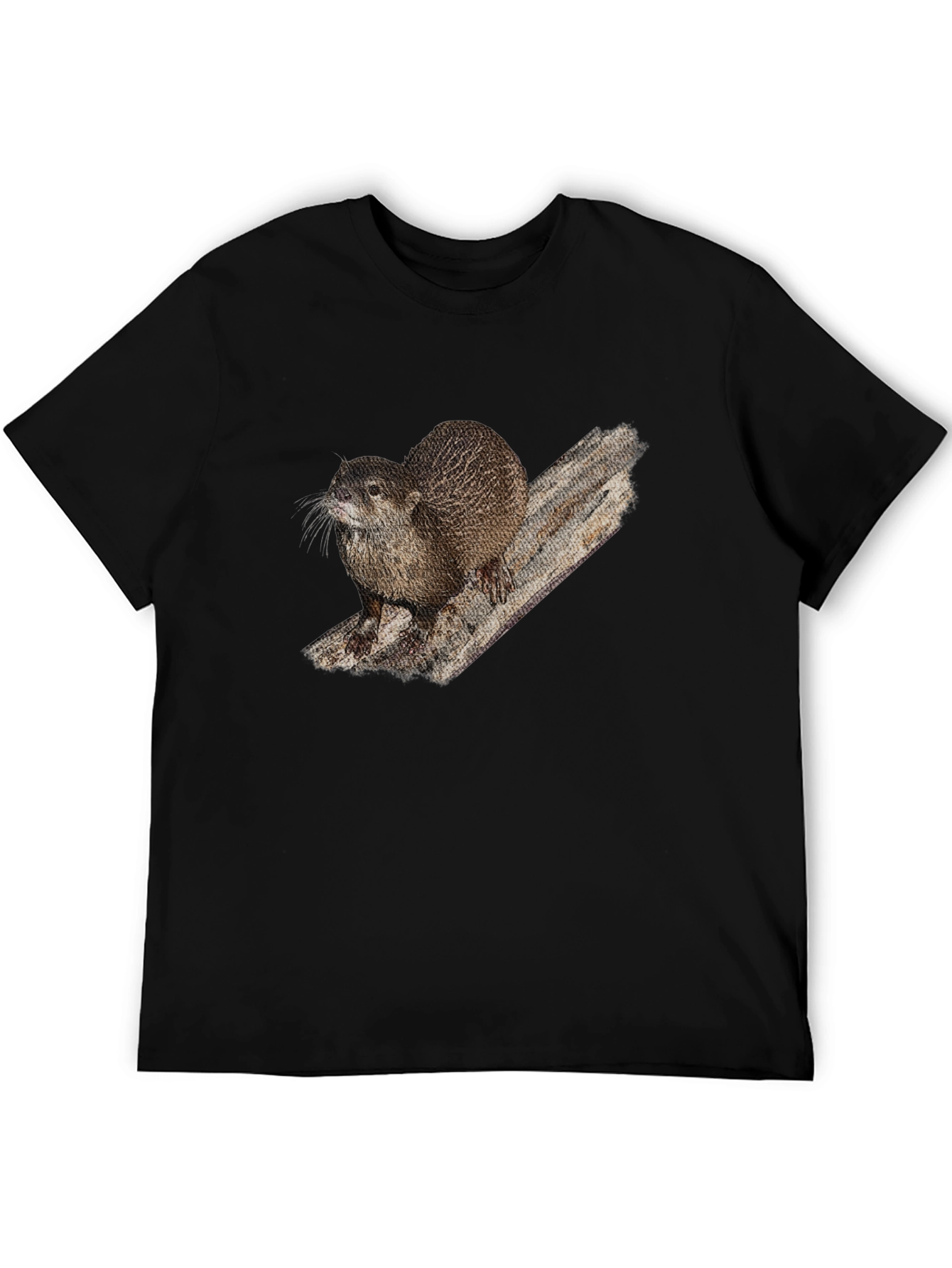 Otter Graphic Print Black T-Shirt