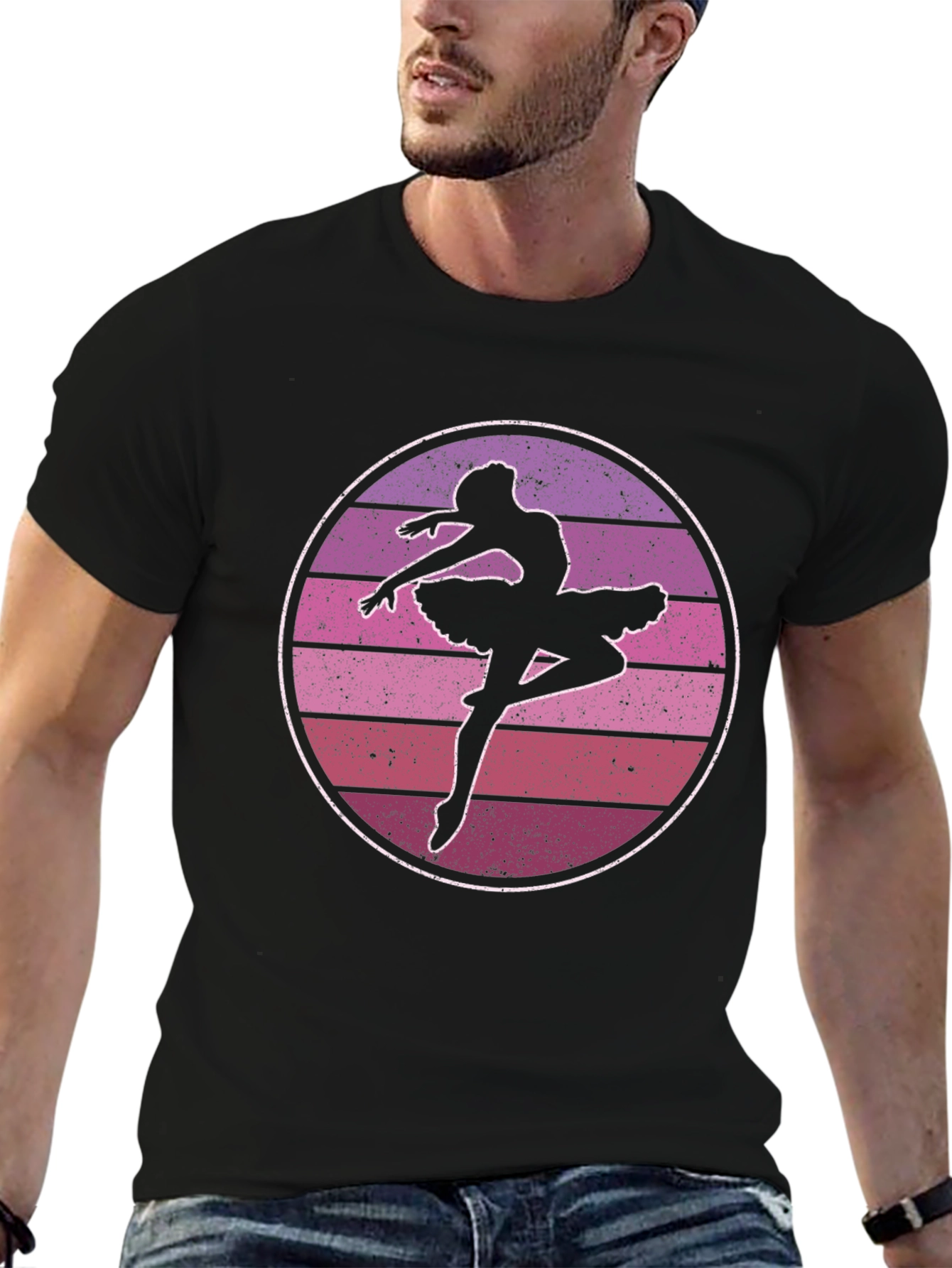 Ballet Dancer Silhouette Graphic T-Shirt