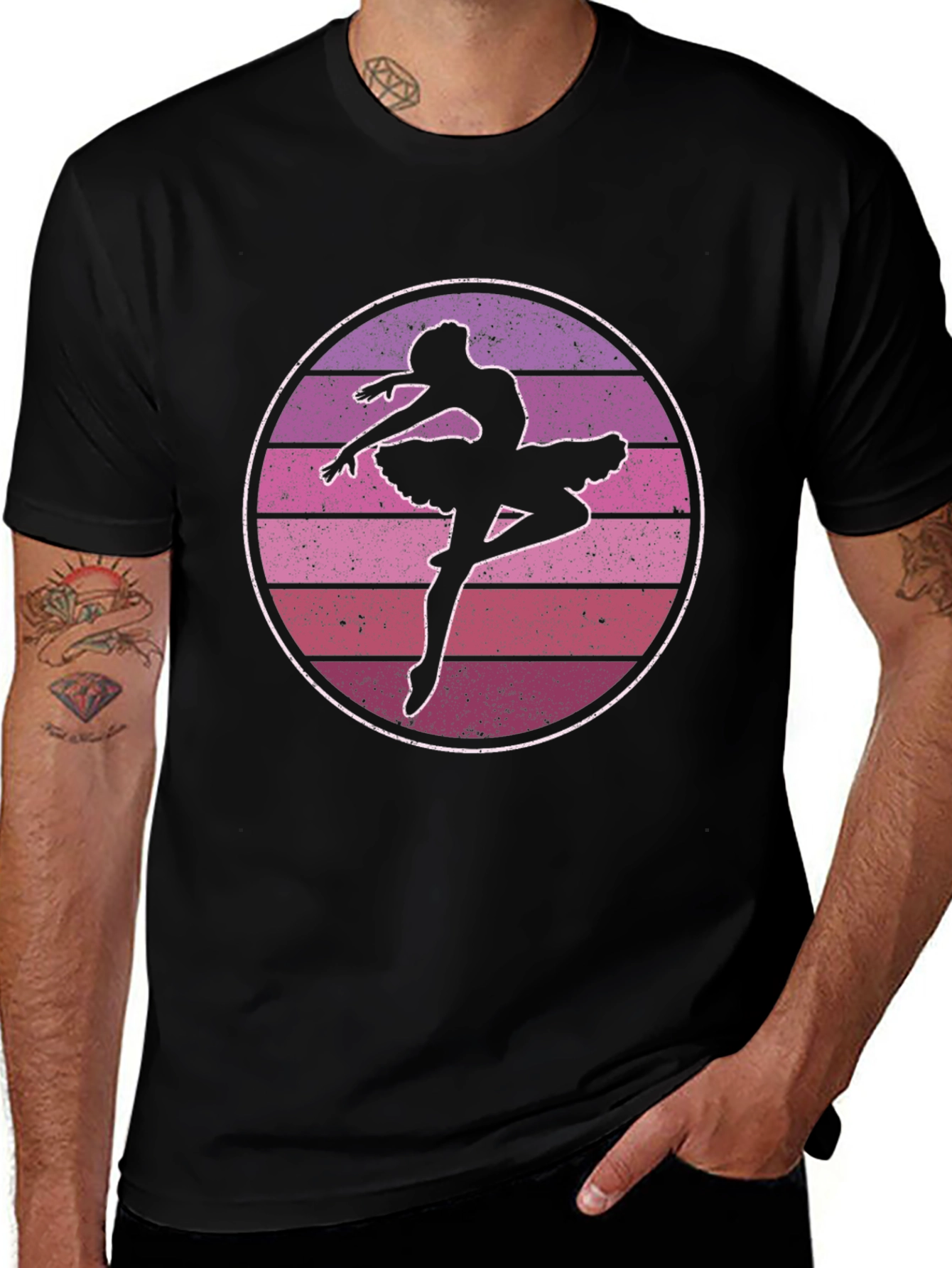 Ballet Dancer Silhouette Graphic T-Shirt