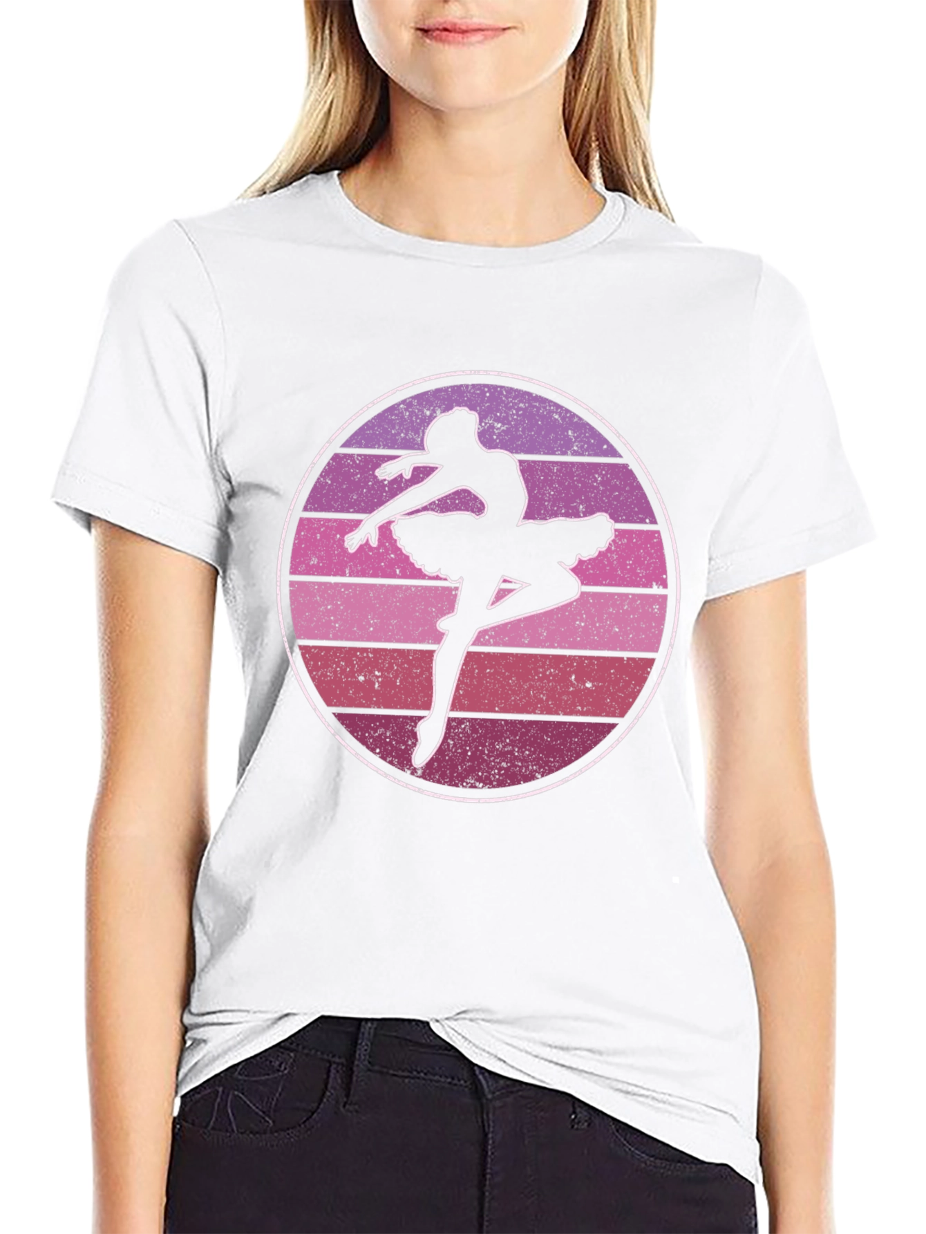 Ballet Dancer Silhouette Graphic T-Shirt