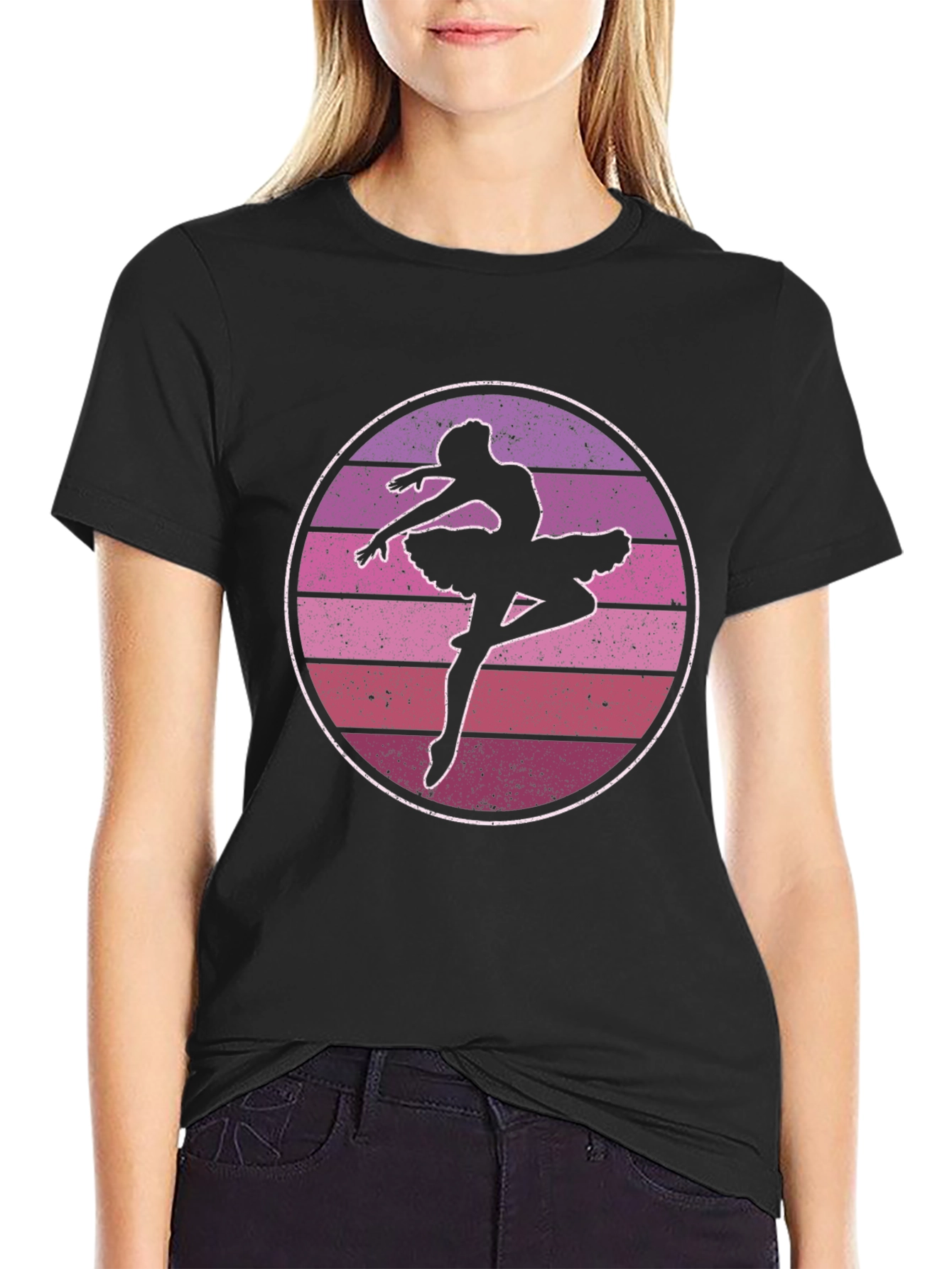 Ballet Dancer Silhouette Graphic T-Shirt