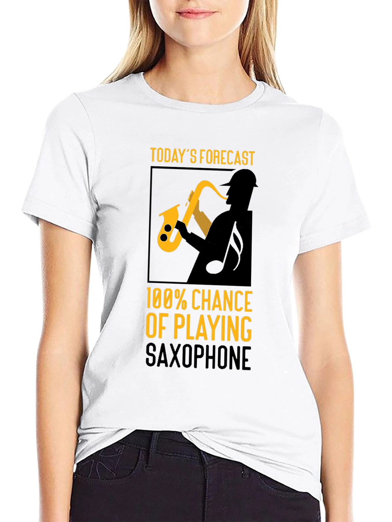 Saxophone Player Forecast Graphic T-Shirt