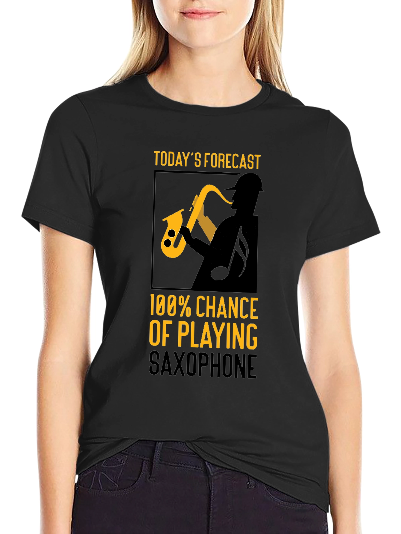 Saxophone Player Forecast Graphic T-Shirt