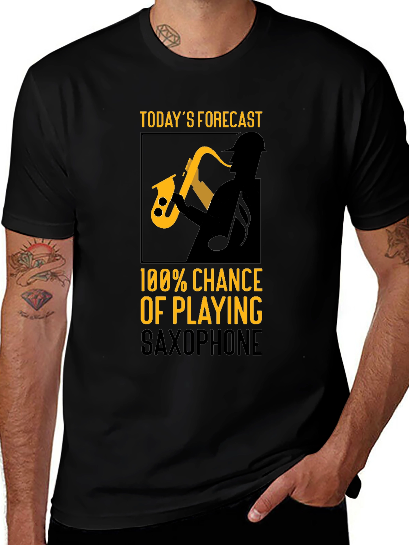 Saxophone Player Forecast Graphic T-Shirt