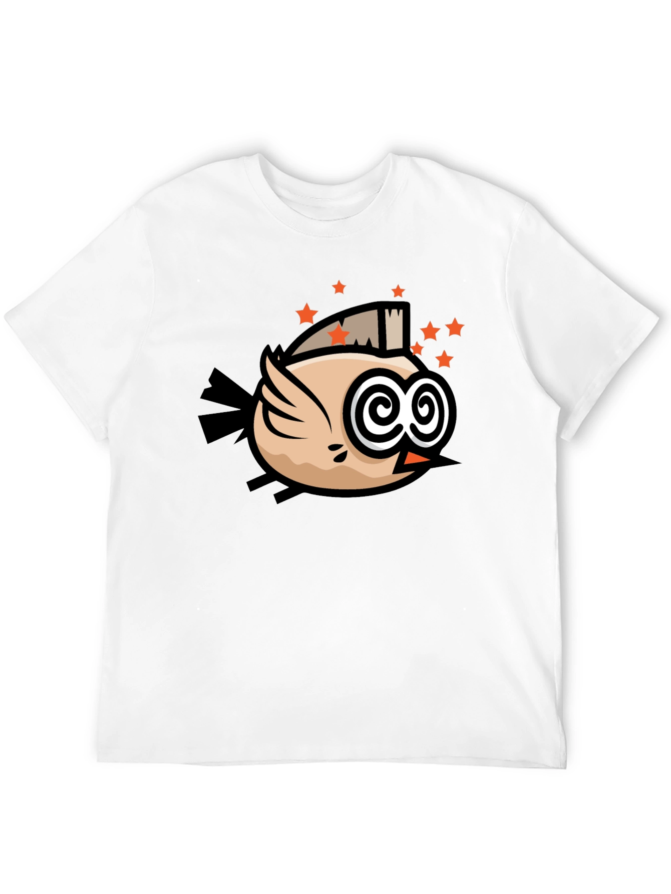 Funky Bird Graphic Black T-Shirt