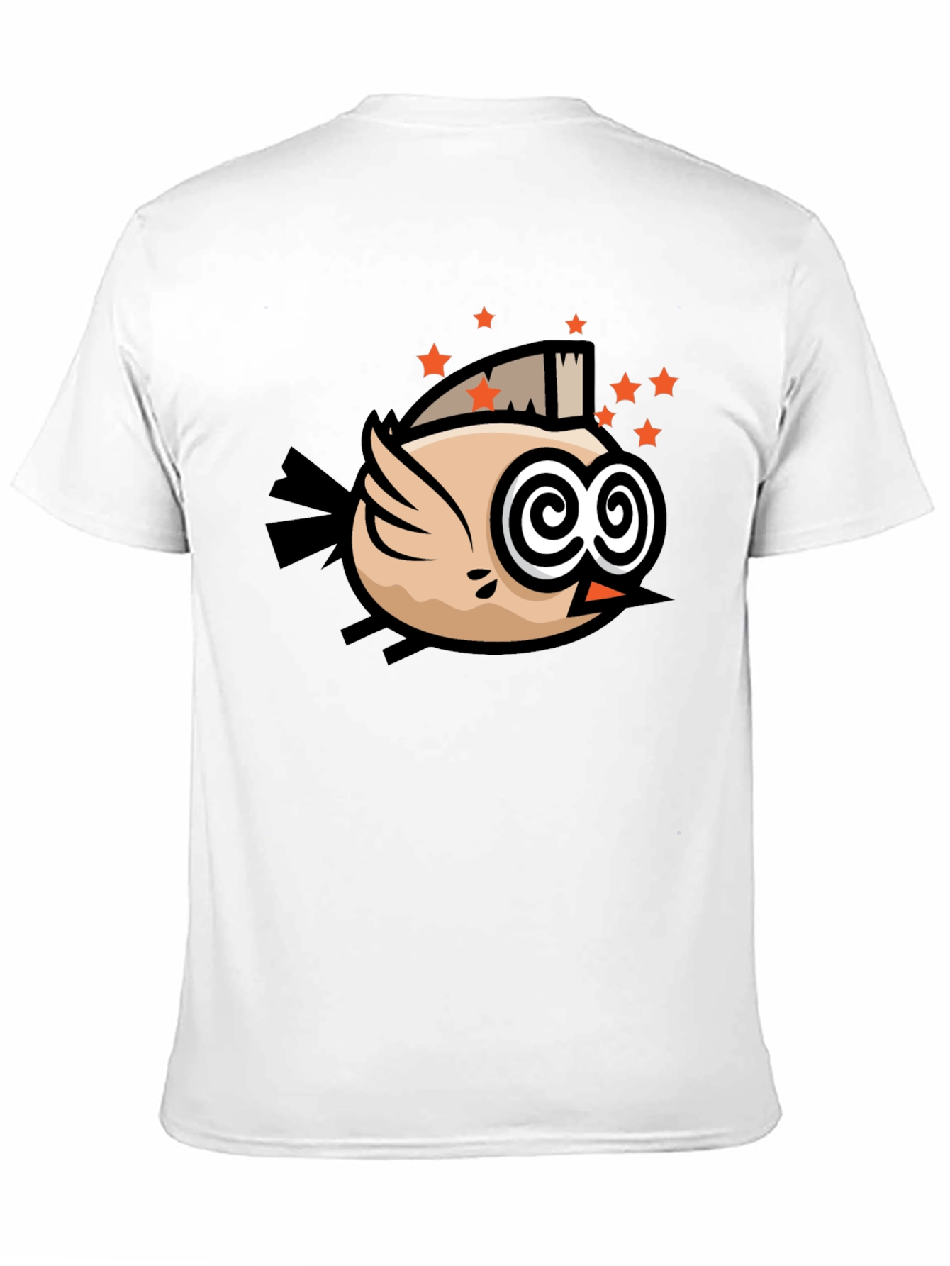 Funky Bird Graphic Black T-Shirt