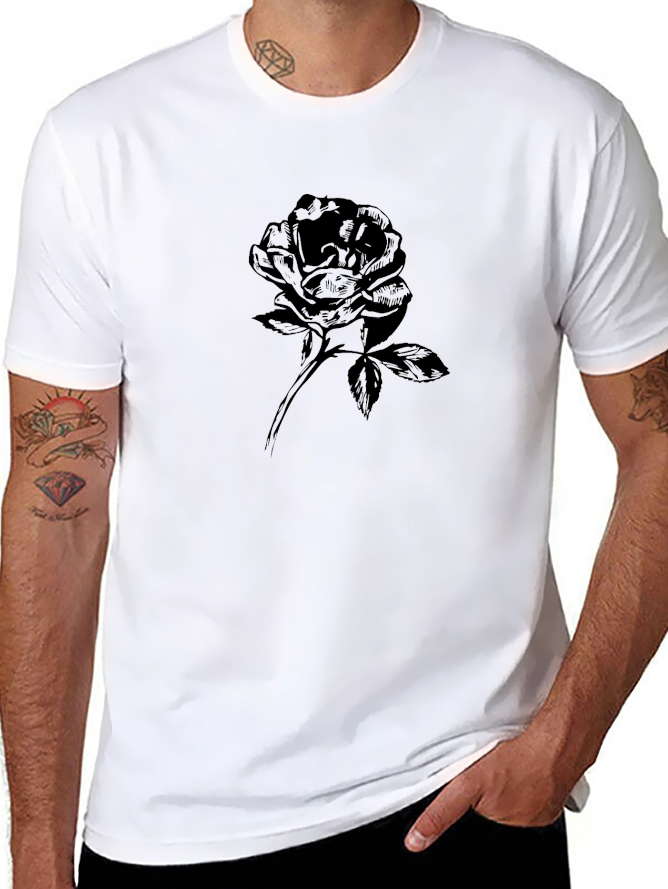 Black Rose Graphic Tee - Mens