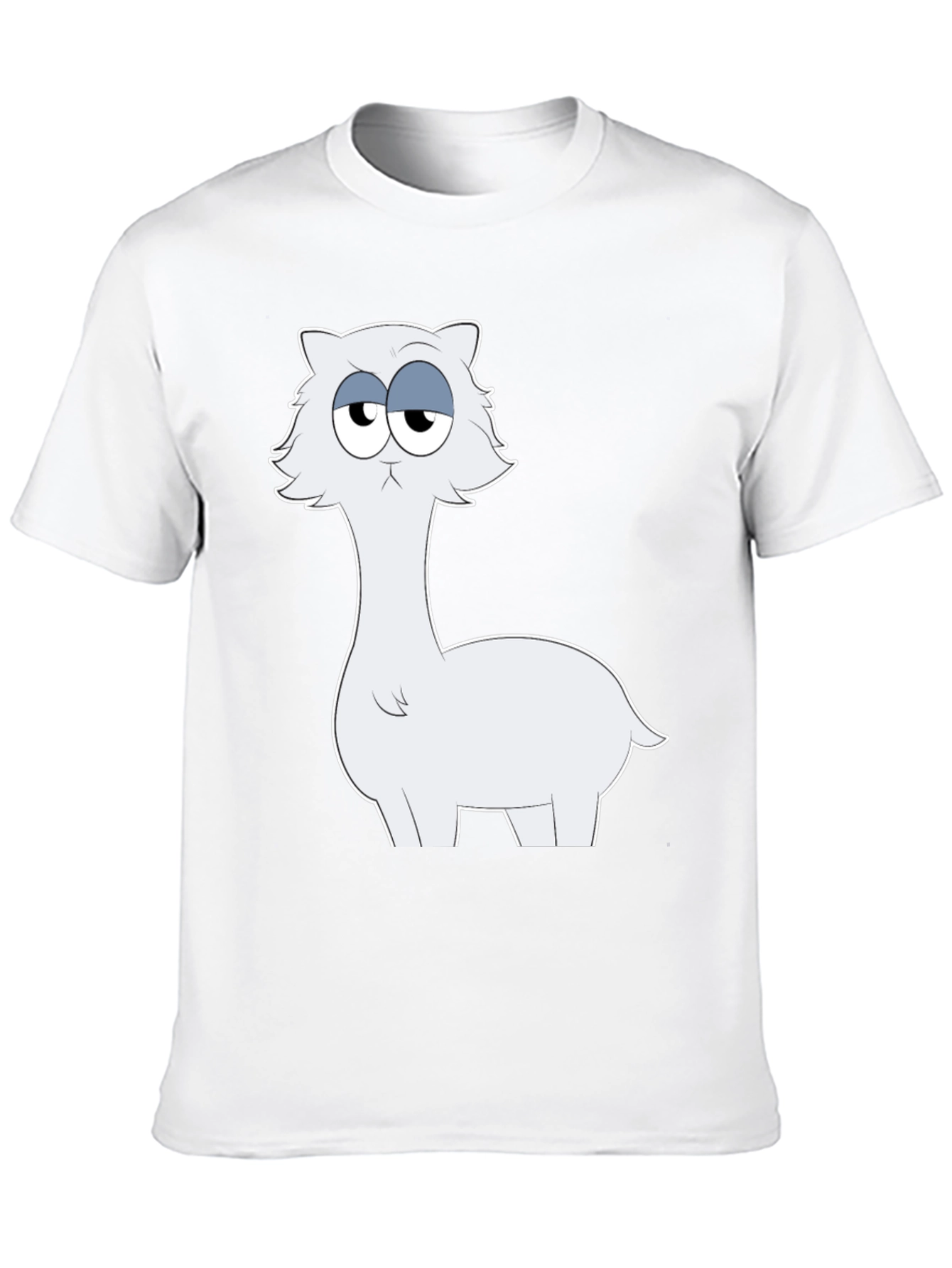 Funny Llama Cartoon Graphic Black T-Shirt