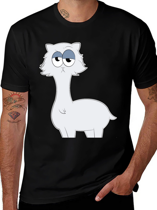 Funny Llama Cartoon Graphic Black T-Shirt
