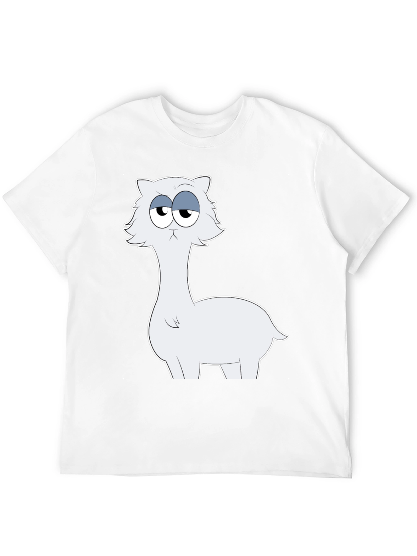 Funny Llama Cartoon Graphic Black T-Shirt