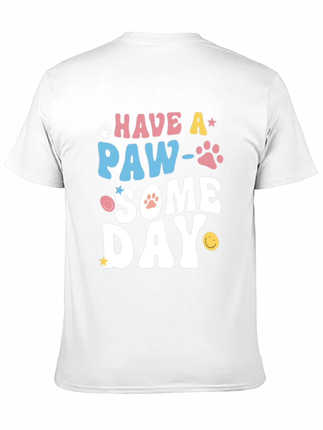 Paw-Some Day Graphic Tee - Novelty Print T-Shirt