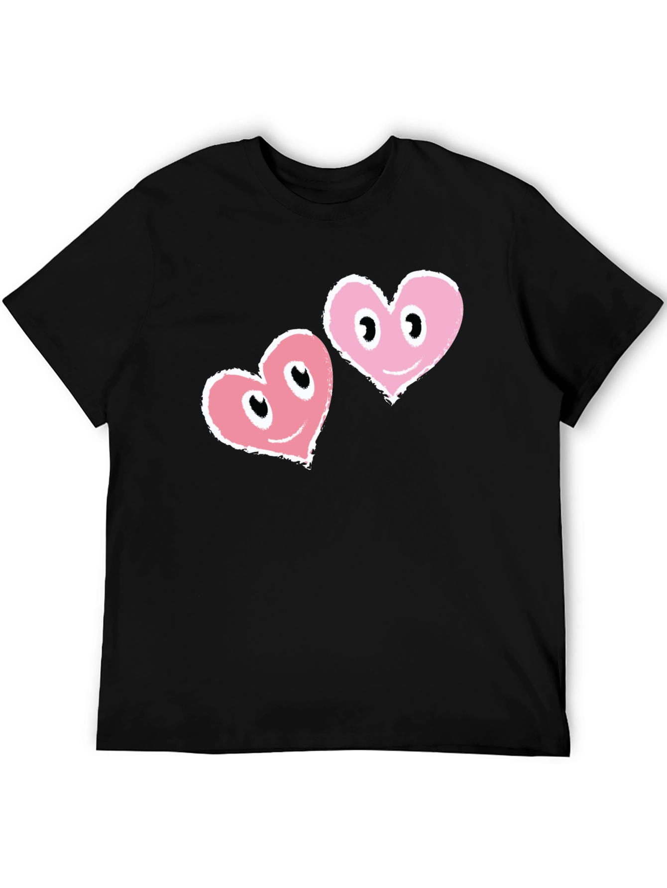 Heart Eyes Black T-Shirt - Mens Graphic Tee
