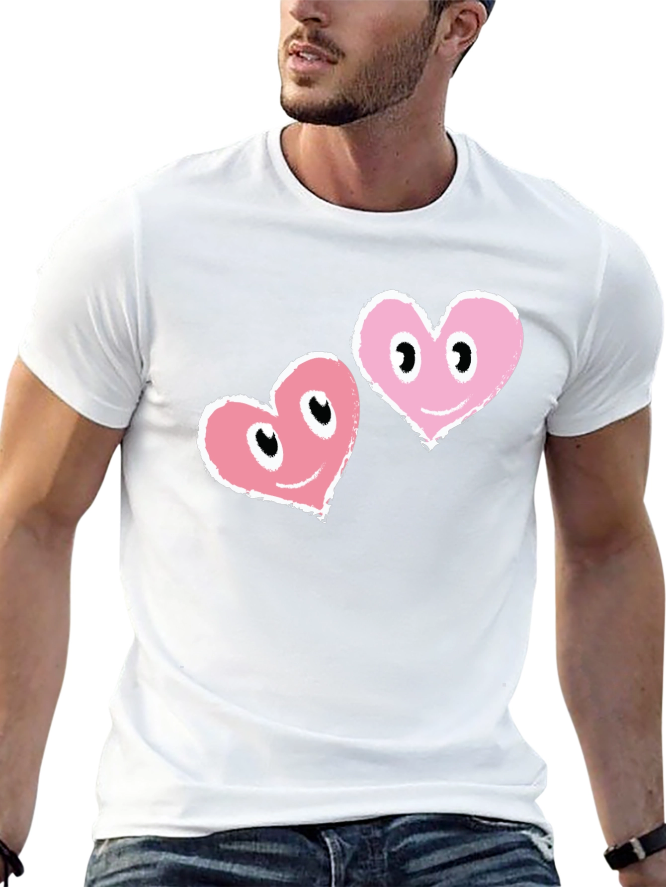 Heart Eyes Black T-Shirt - Mens Graphic Tee