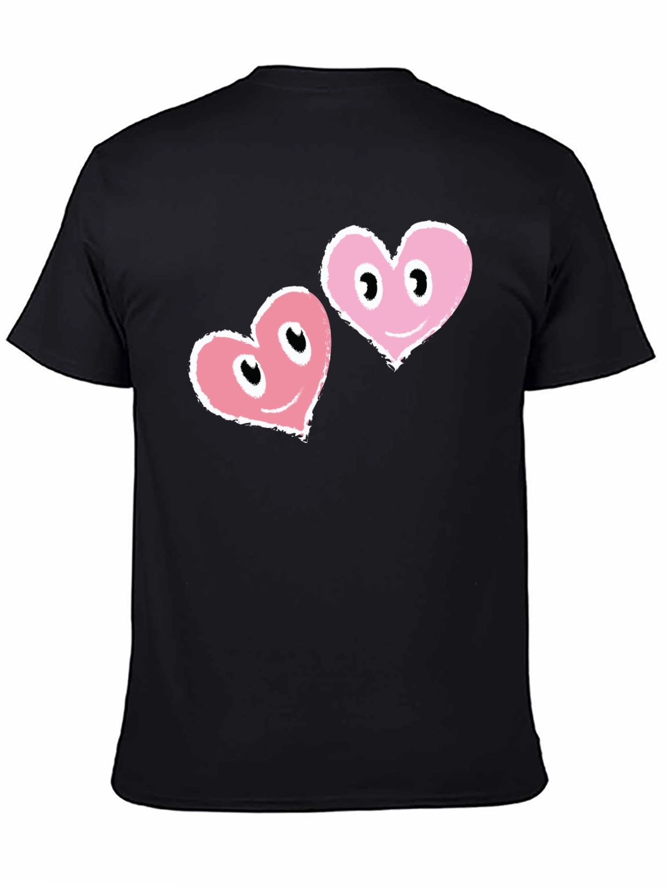 Heart Eyes Black T-Shirt - Mens Graphic Tee