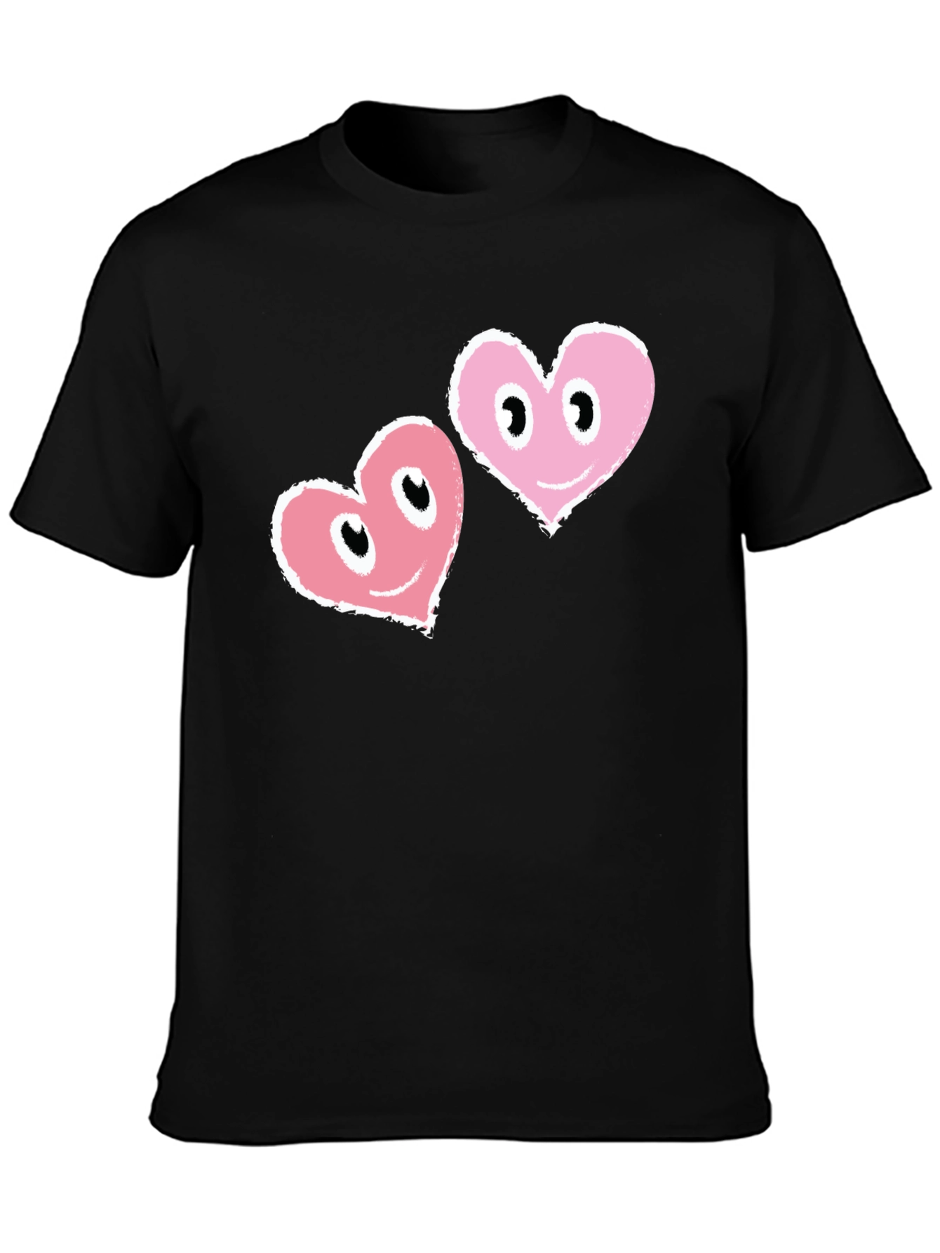 Heart Eyes Black T-Shirt - Mens Graphic Tee