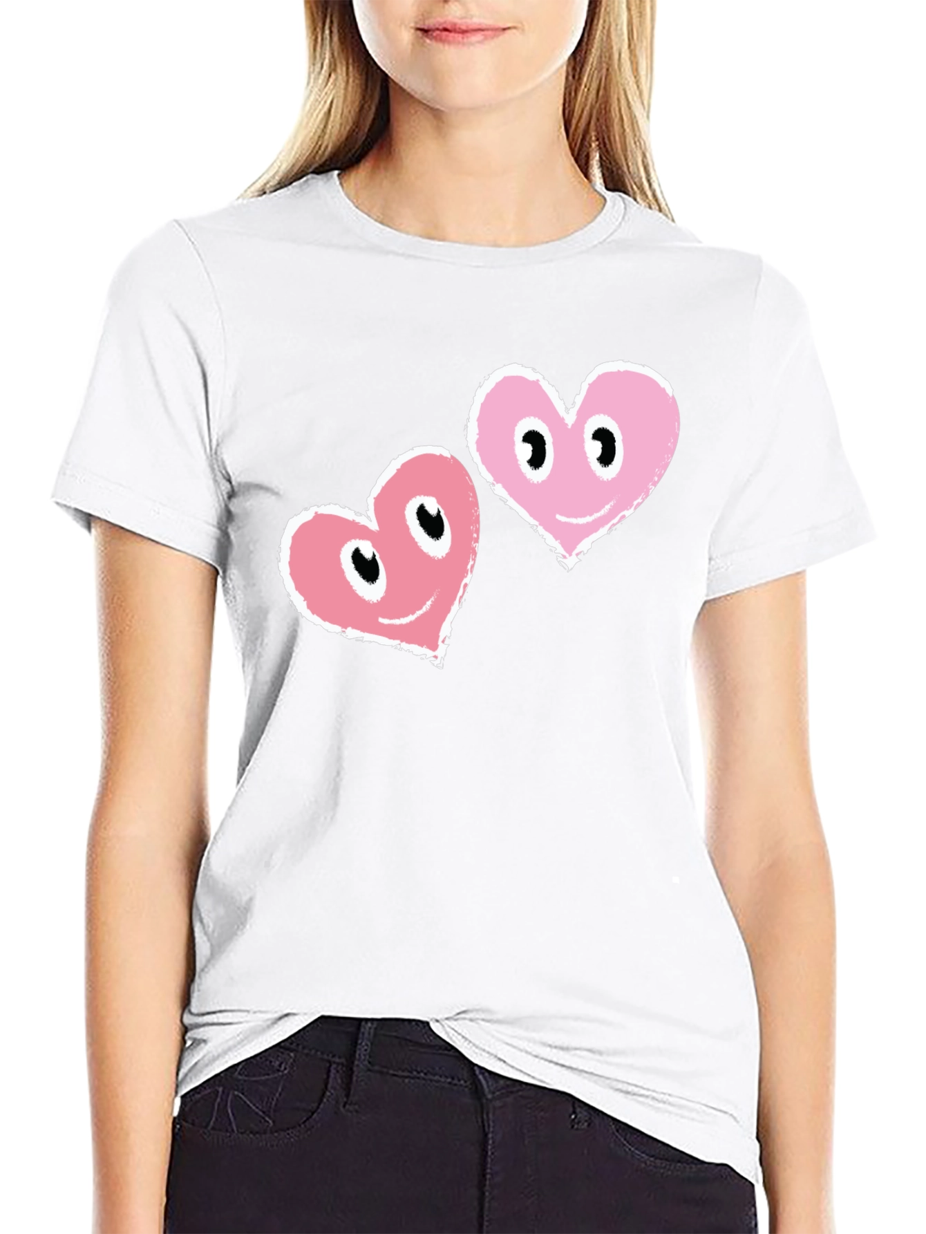 Heart Eyes Black T-Shirt - Mens Graphic Tee